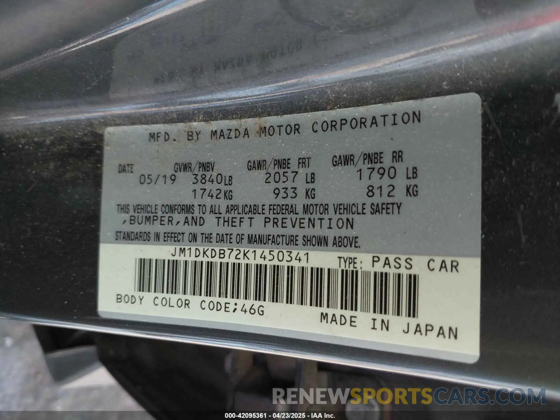 9 fotografías del automóvil dañado JM1DKDB72K1450341 MAZDA CX-3 2019