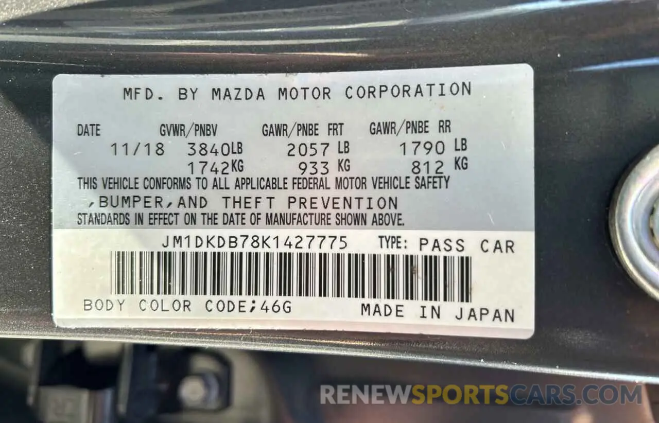 10 fotografías del automóvil dañado JM1DKDB78K1427775 MAZDA CX-3 2019