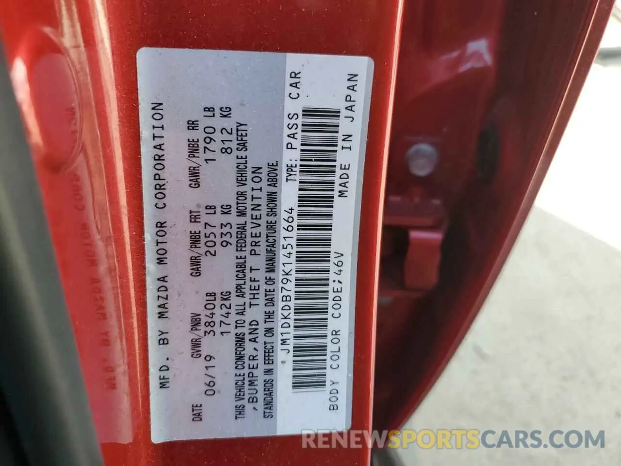 12 fotografías del automóvil dañado JM1DKDB79K1451664 MAZDA CX-3 2019