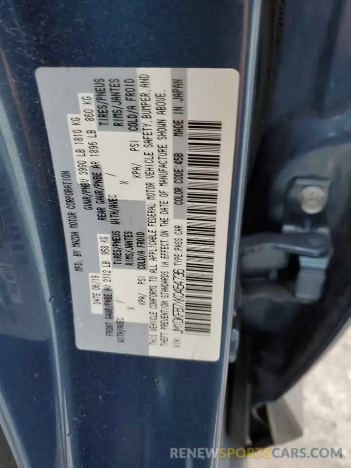 13 fotografías del automóvil dañado JM1DKFB7XK0454736 MAZDA CX-3 2019