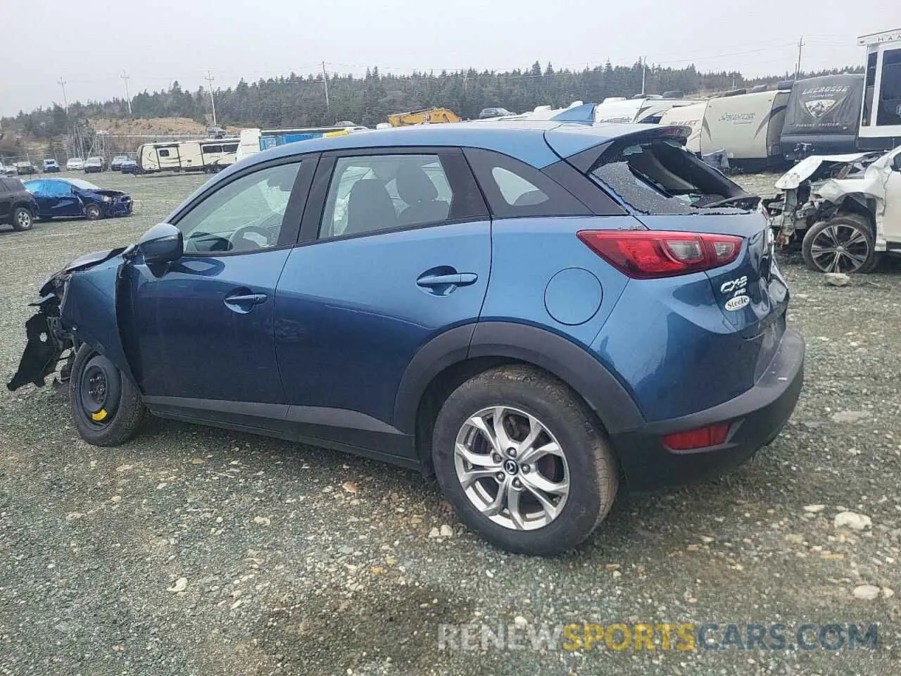 2 fotografías del automóvil dañado JM1DKFC78K0414606 MAZDA CX-3 2019