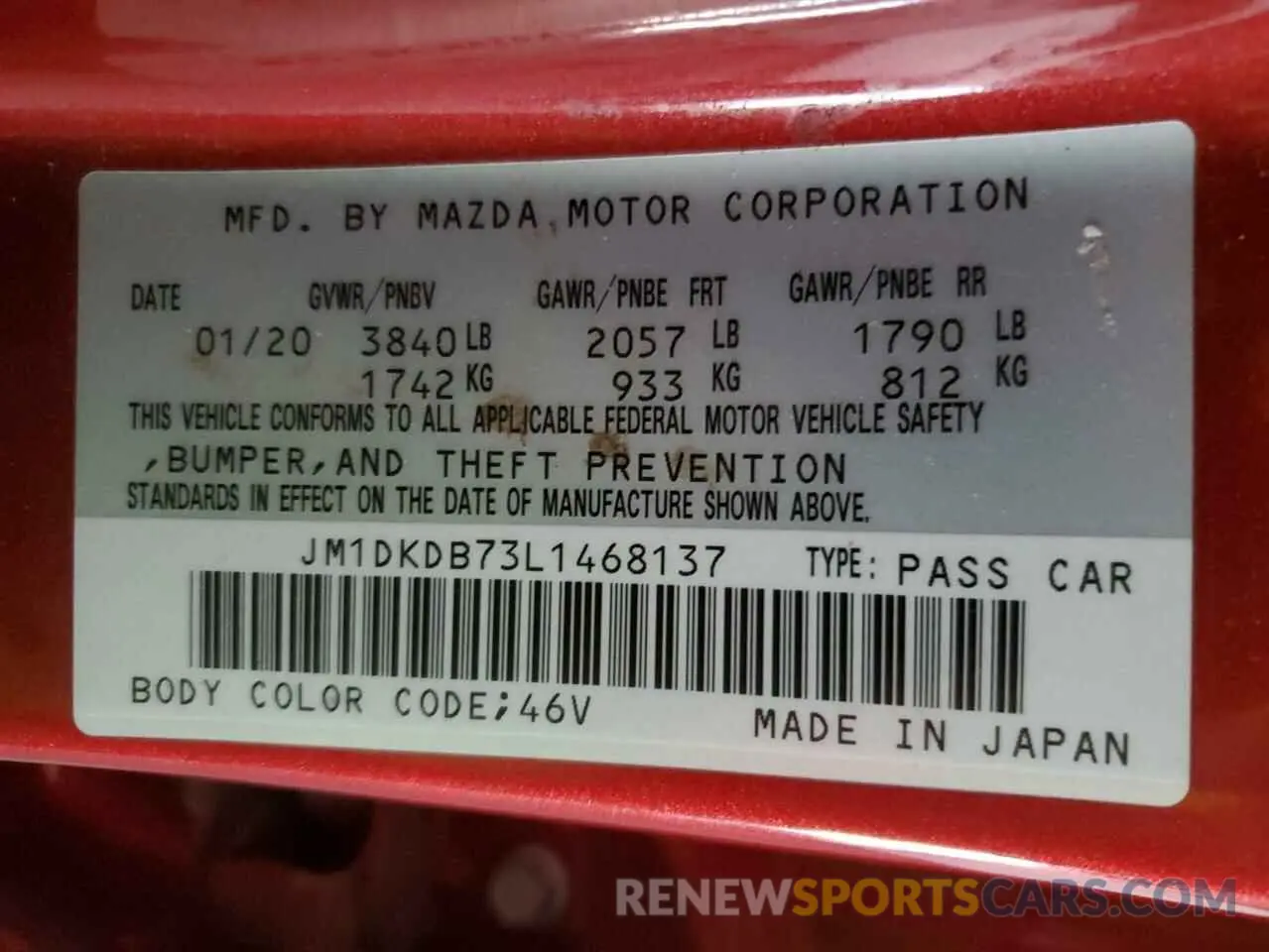 12 fotografías del automóvil dañado JM1DKDB73L1468137 MAZDA CX-3 2020