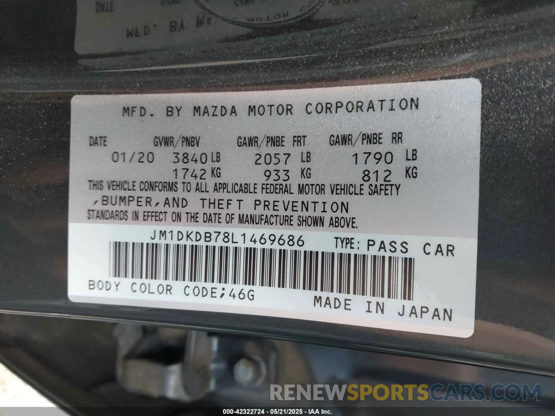 9 fotografías del automóvil dañado JM1DKDB78L1469686 MAZDA CX-3 2020