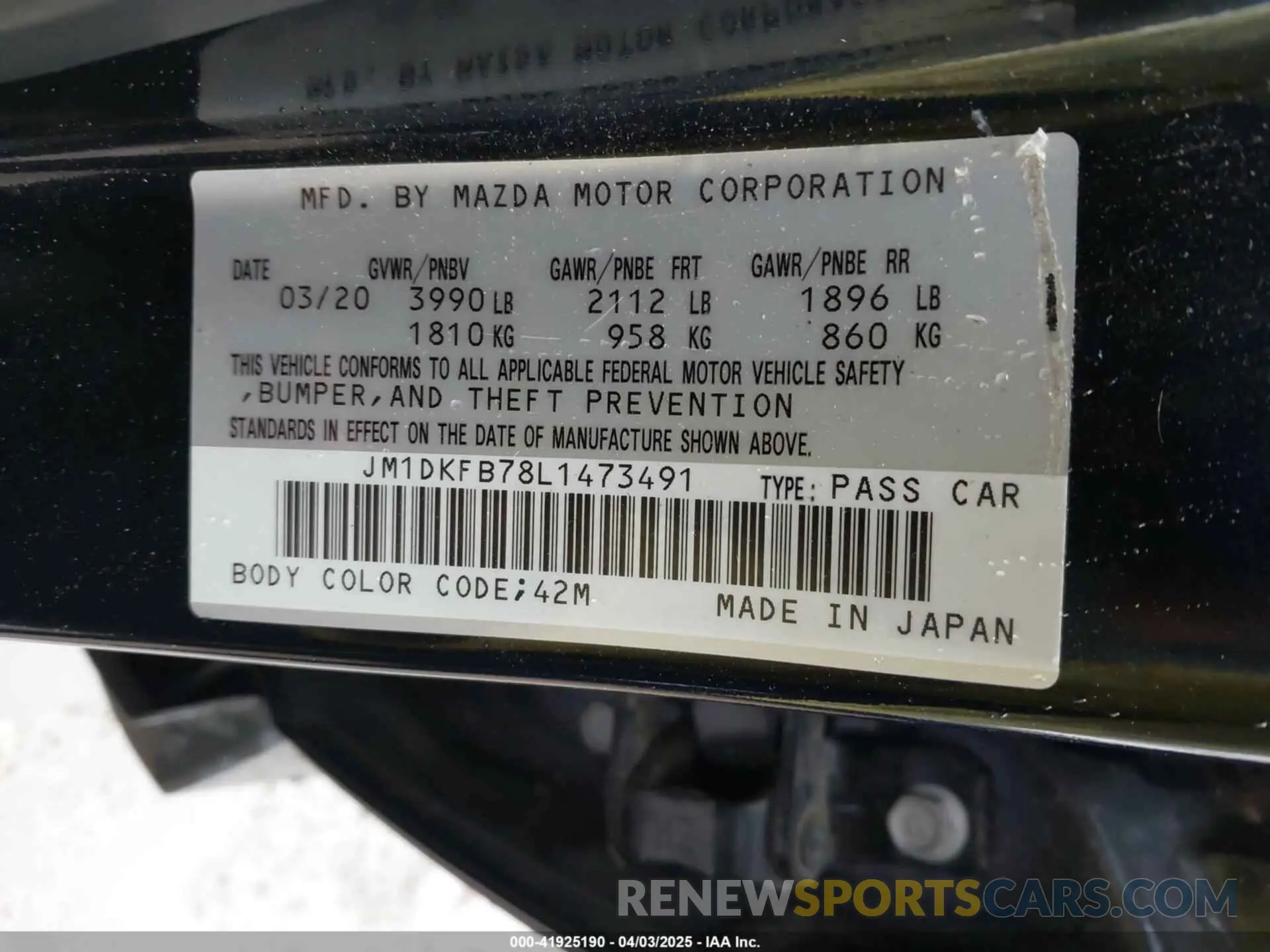 9 fotografías del automóvil dañado JM1DKFB78L1473491 MAZDA CX-3 2020
