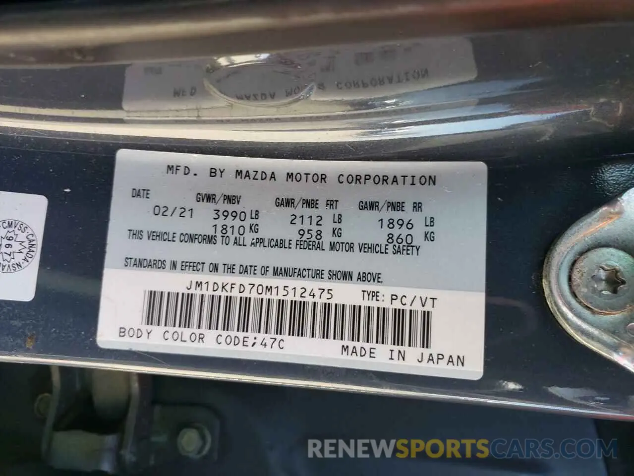 13 fotografías del automóvil dañado JM1DKFD70M1512475 MAZDA CX-3 2021