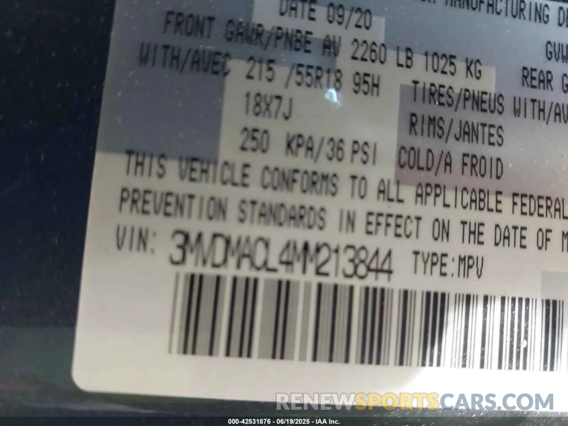 9 fotografías del automóvil dañado 3MVDMACL4MM213844 MAZDA CX-30 2021