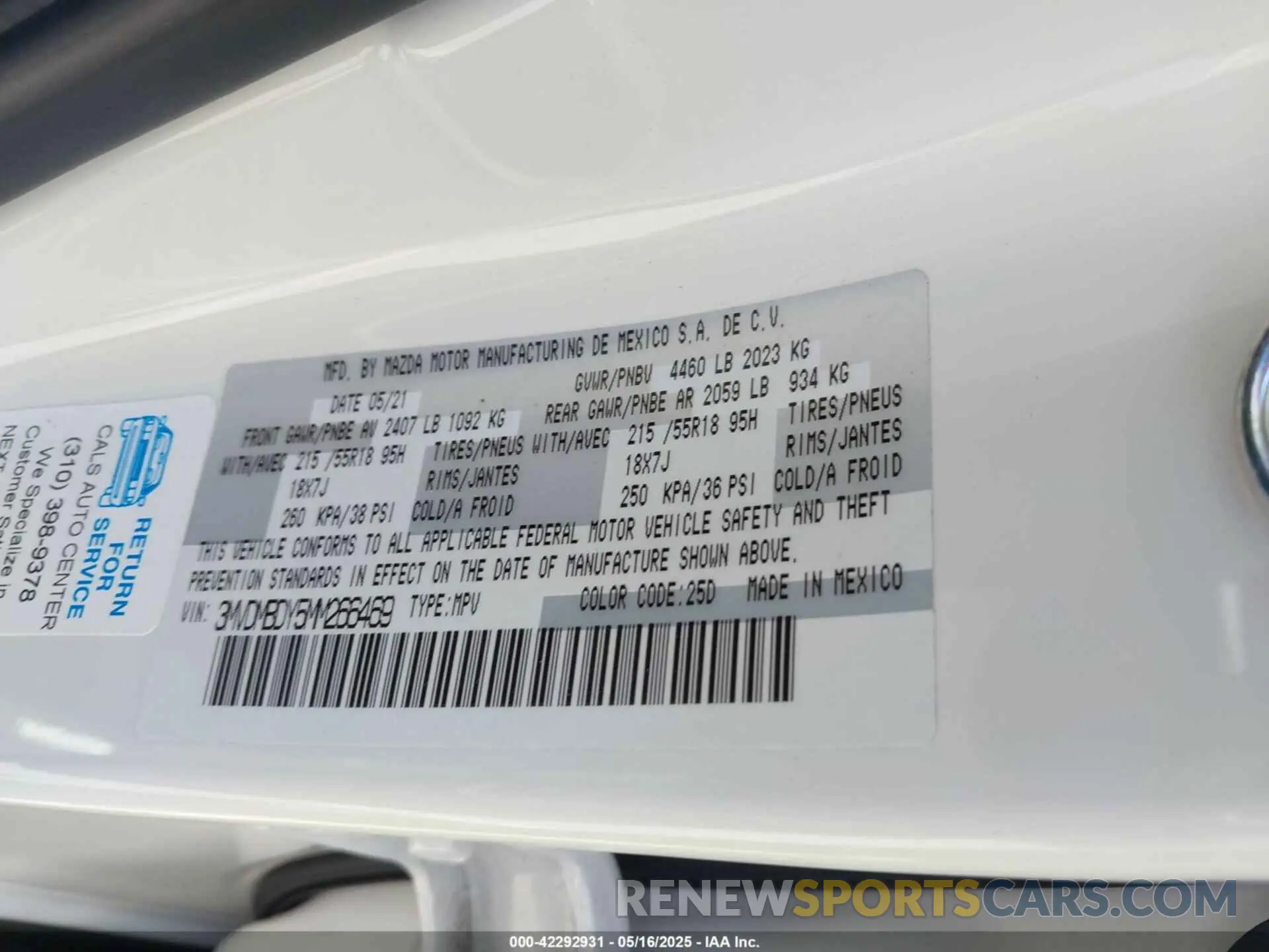 9 fotografías del automóvil dañado 3MVDMBDY5MM266469 MAZDA CX-30 2021