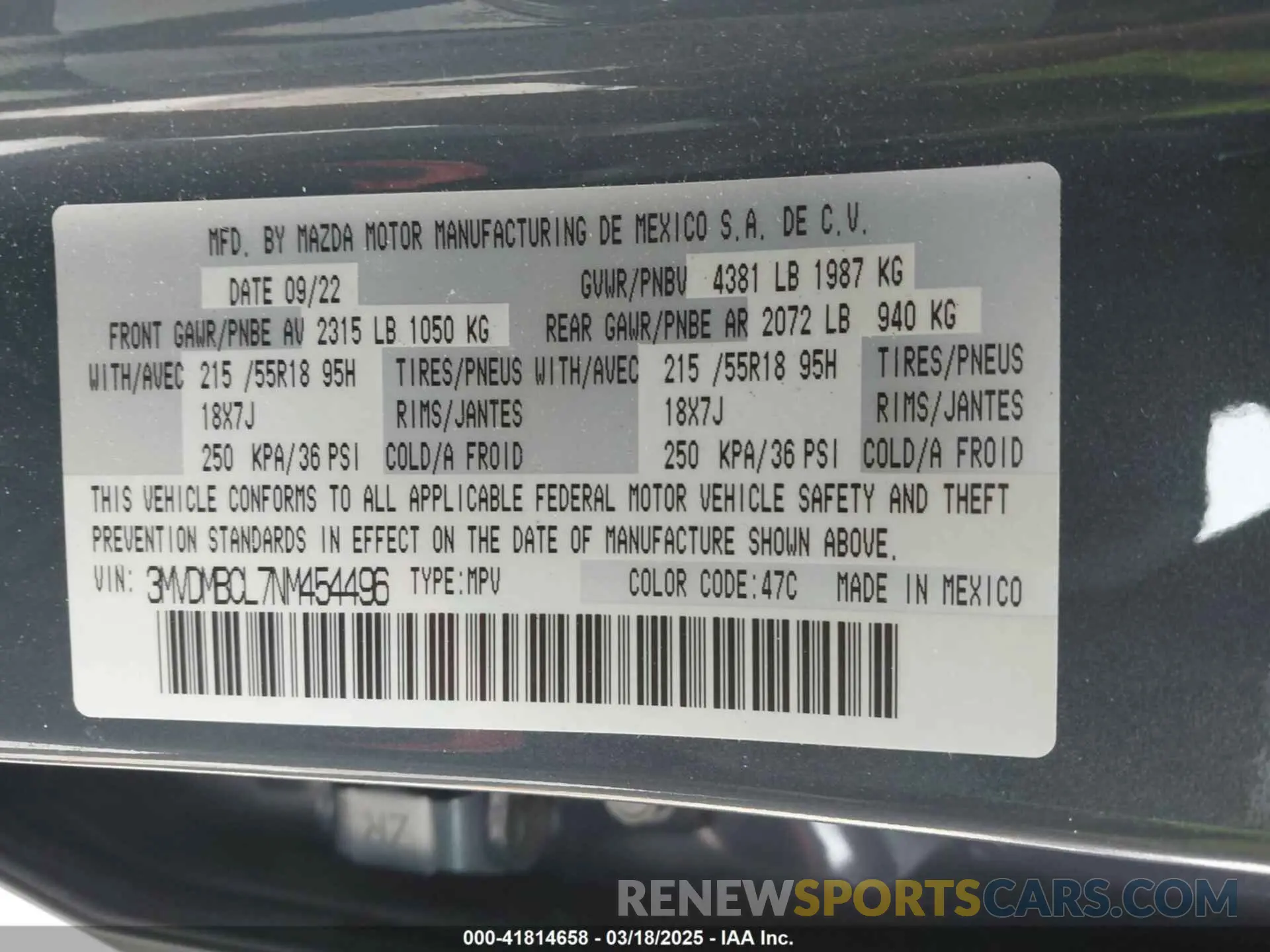 9 fotografías del automóvil dañado 3MVDMBCL7NM454496 MAZDA CX-30 2022