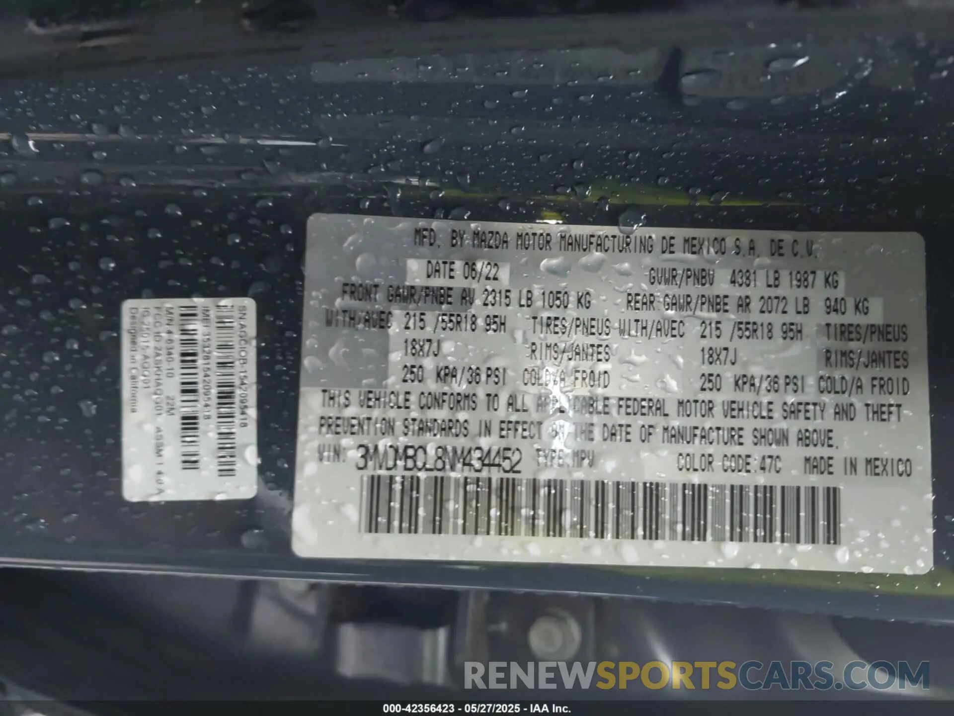 9 fotografías del automóvil dañado 3MVDMBCL8NM434452 MAZDA CX-30 2022