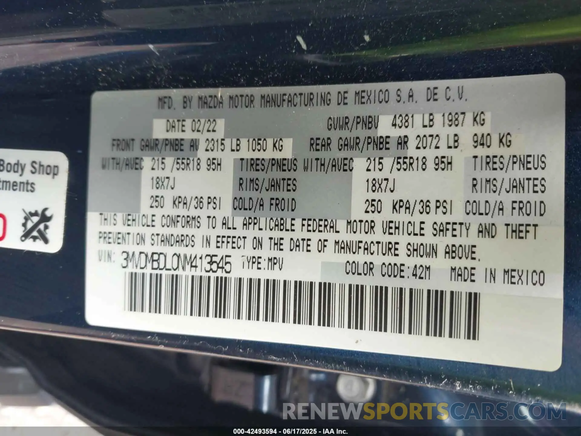 9 fotografías del automóvil dañado 3MVDMBDL0NM413545 MAZDA CX-30 2022
