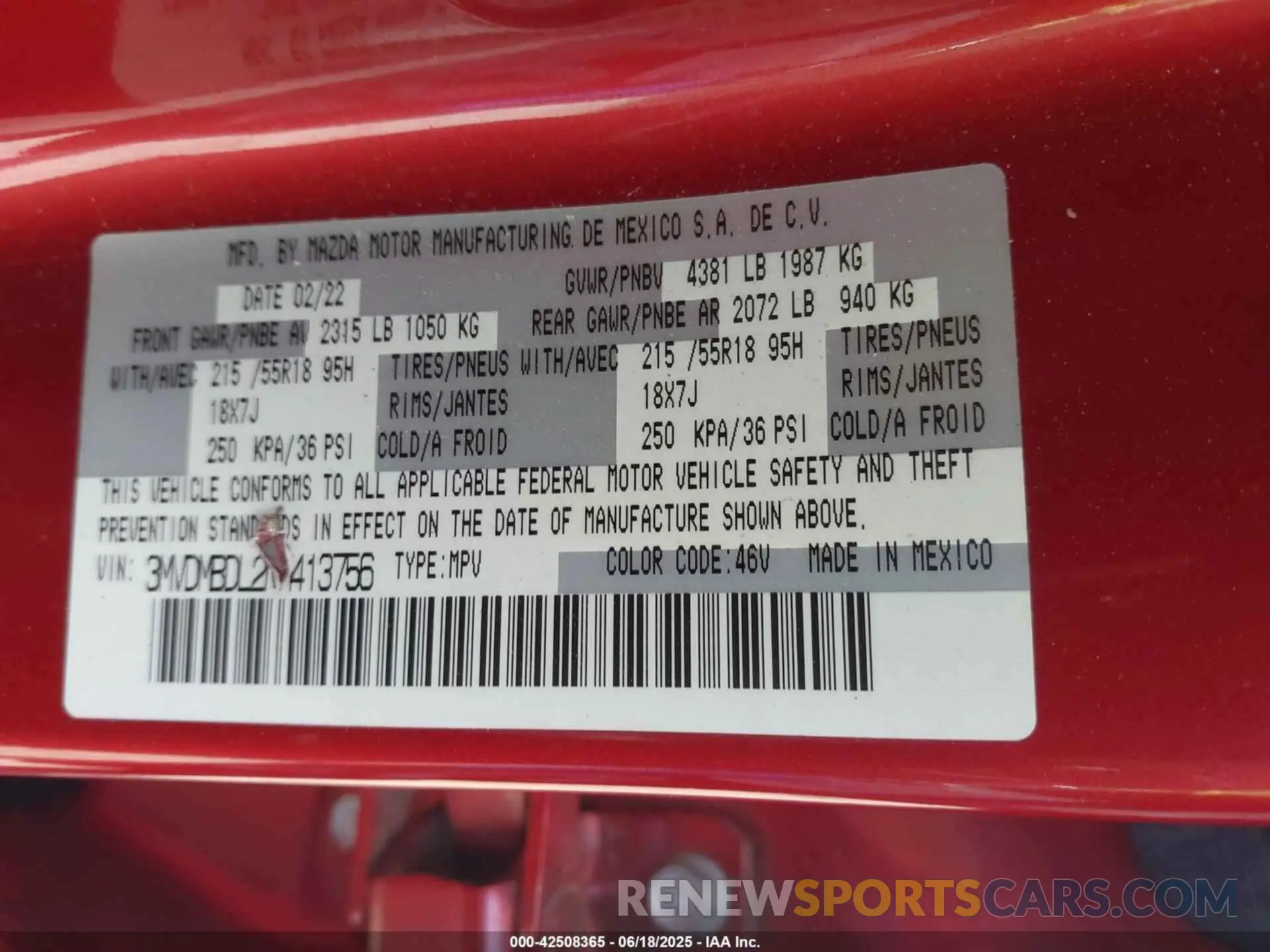 9 fotografías del automóvil dañado 3MVDMBDL2NM413756 MAZDA CX-30 2022