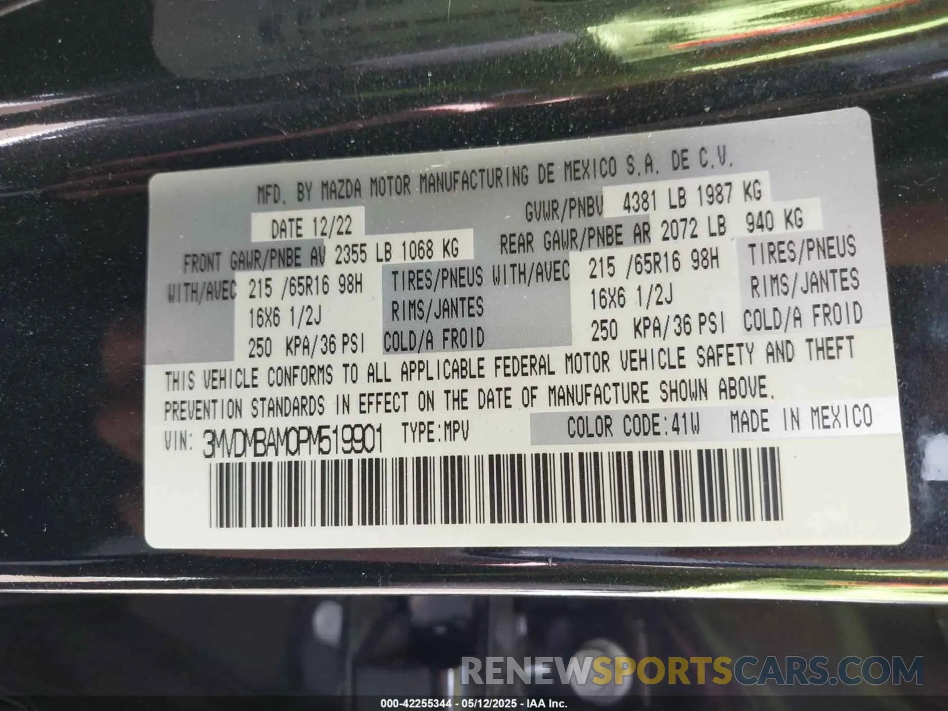 9 fotografías del automóvil dañado 3MVDMBAM0PM519901 MAZDA CX-30 2023