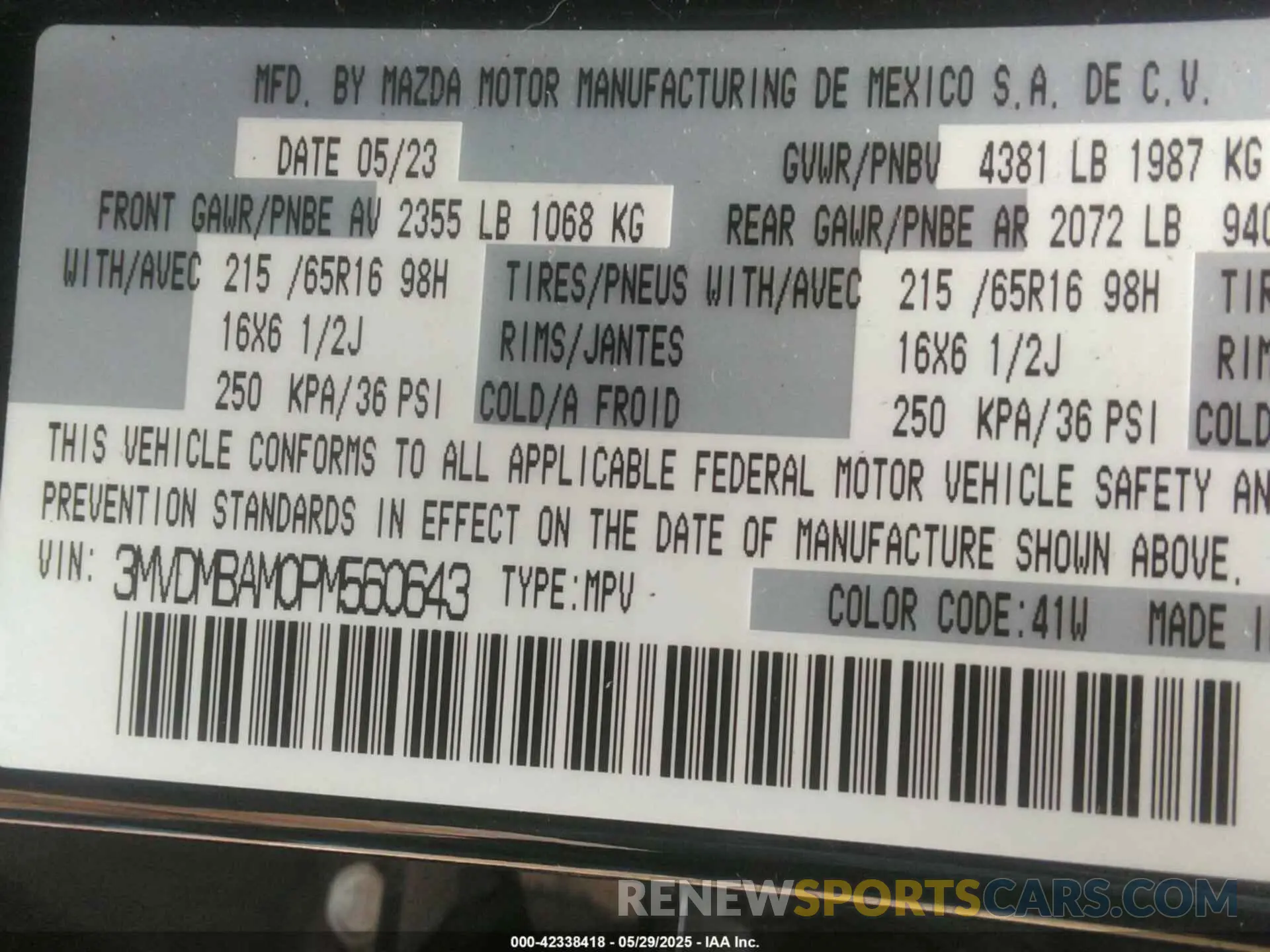9 fotografías del automóvil dañado 3MVDMBAM0PM560643 MAZDA CX-30 2023