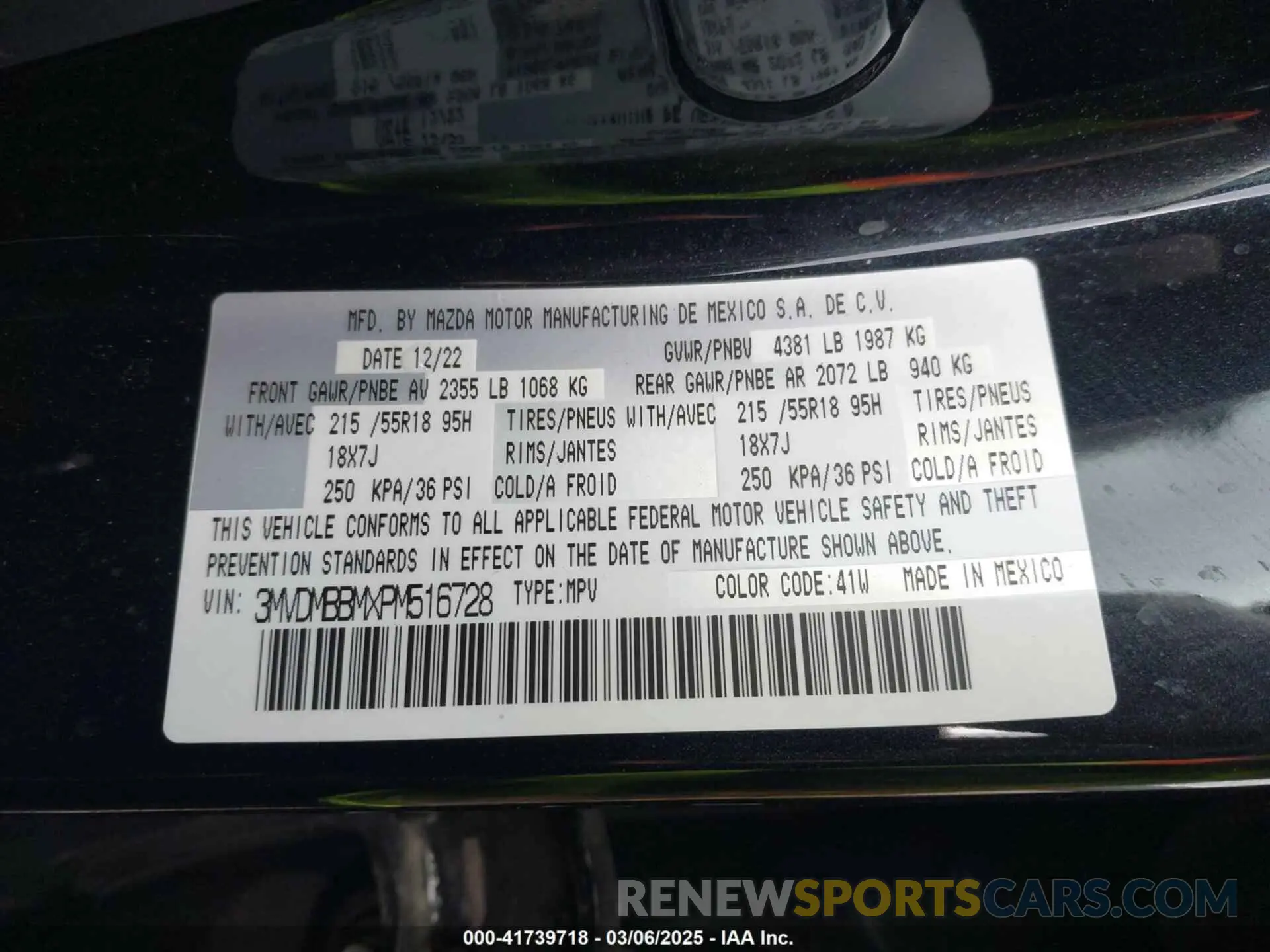 9 fotografías del automóvil dañado 3MVDMBBMXPM516728 MAZDA CX-30 2023