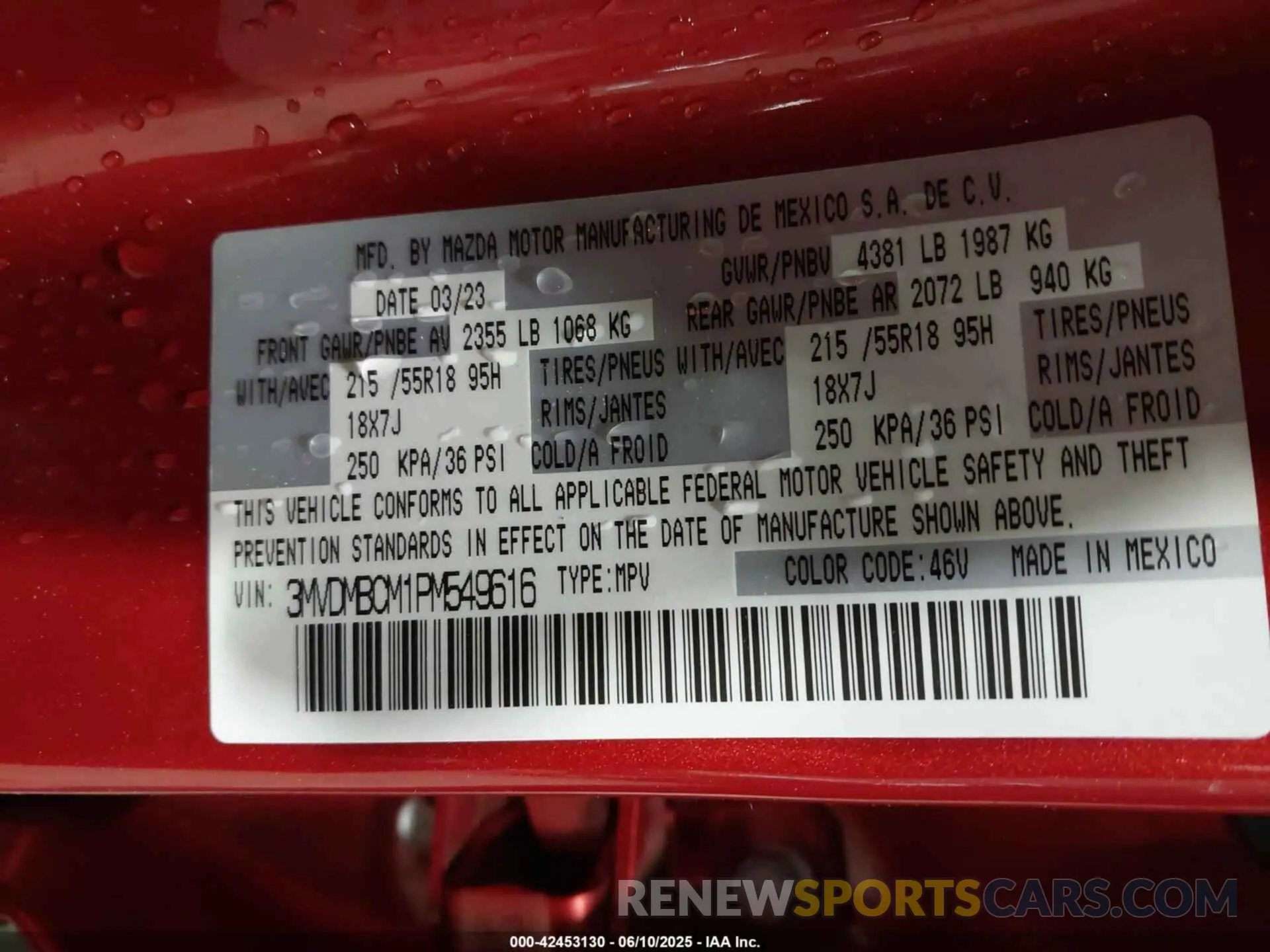 9 fotografías del automóvil dañado 3MVDMBCM1PM549616 MAZDA CX-30 2023