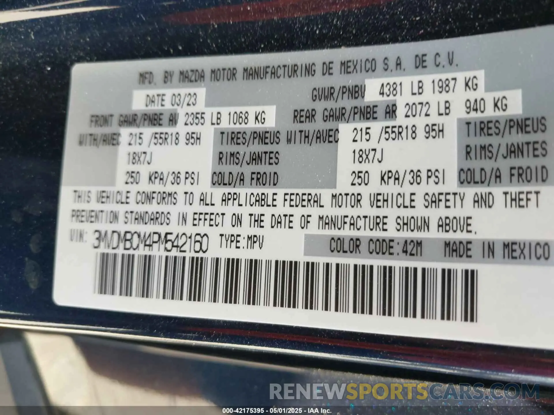 9 fotografías del automóvil dañado 3MVDMBCM4PM542160 MAZDA CX-30 2023