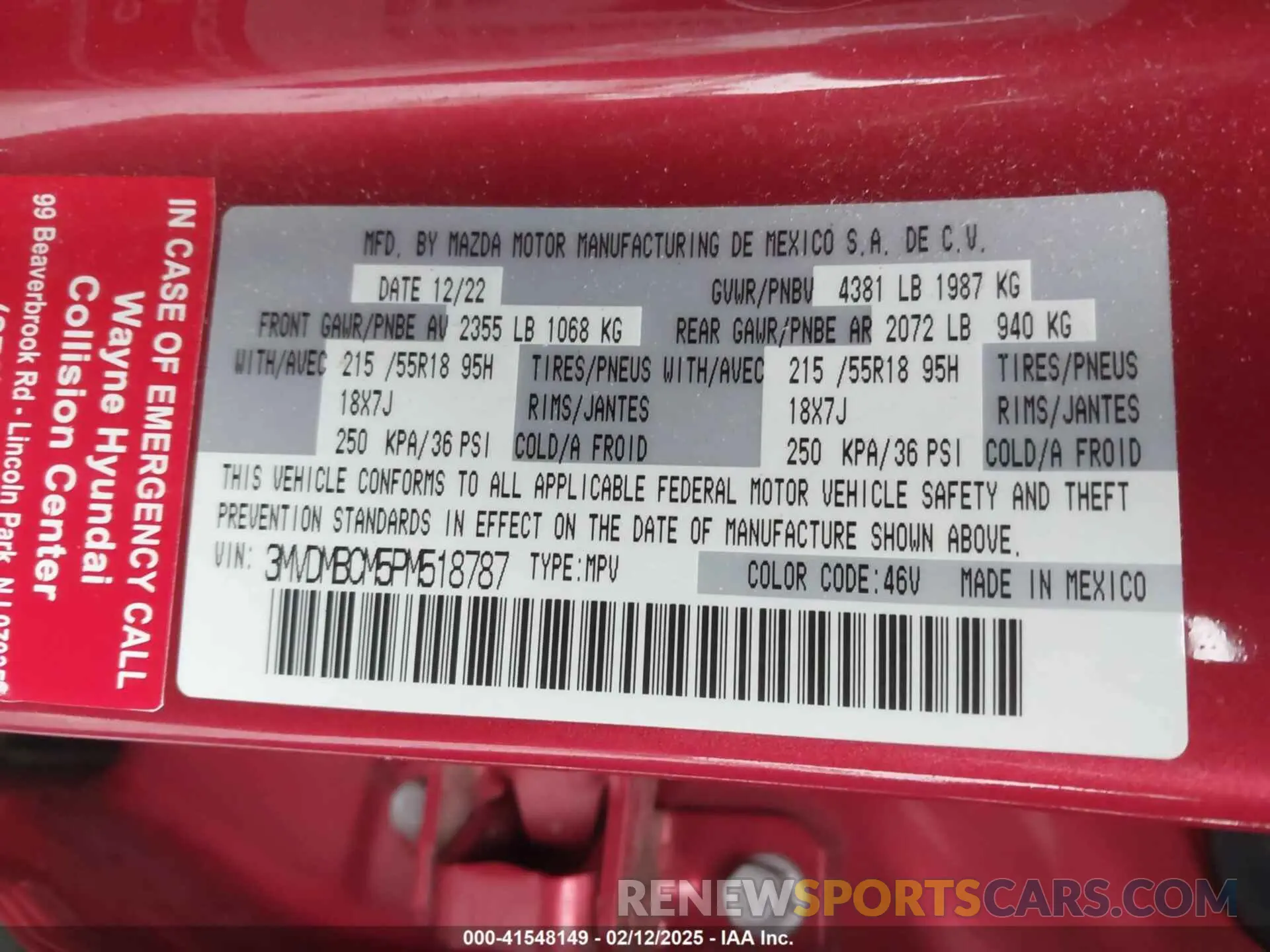 9 fotografías del automóvil dañado 3MVDMBCM5PM518787 MAZDA CX-30 2023