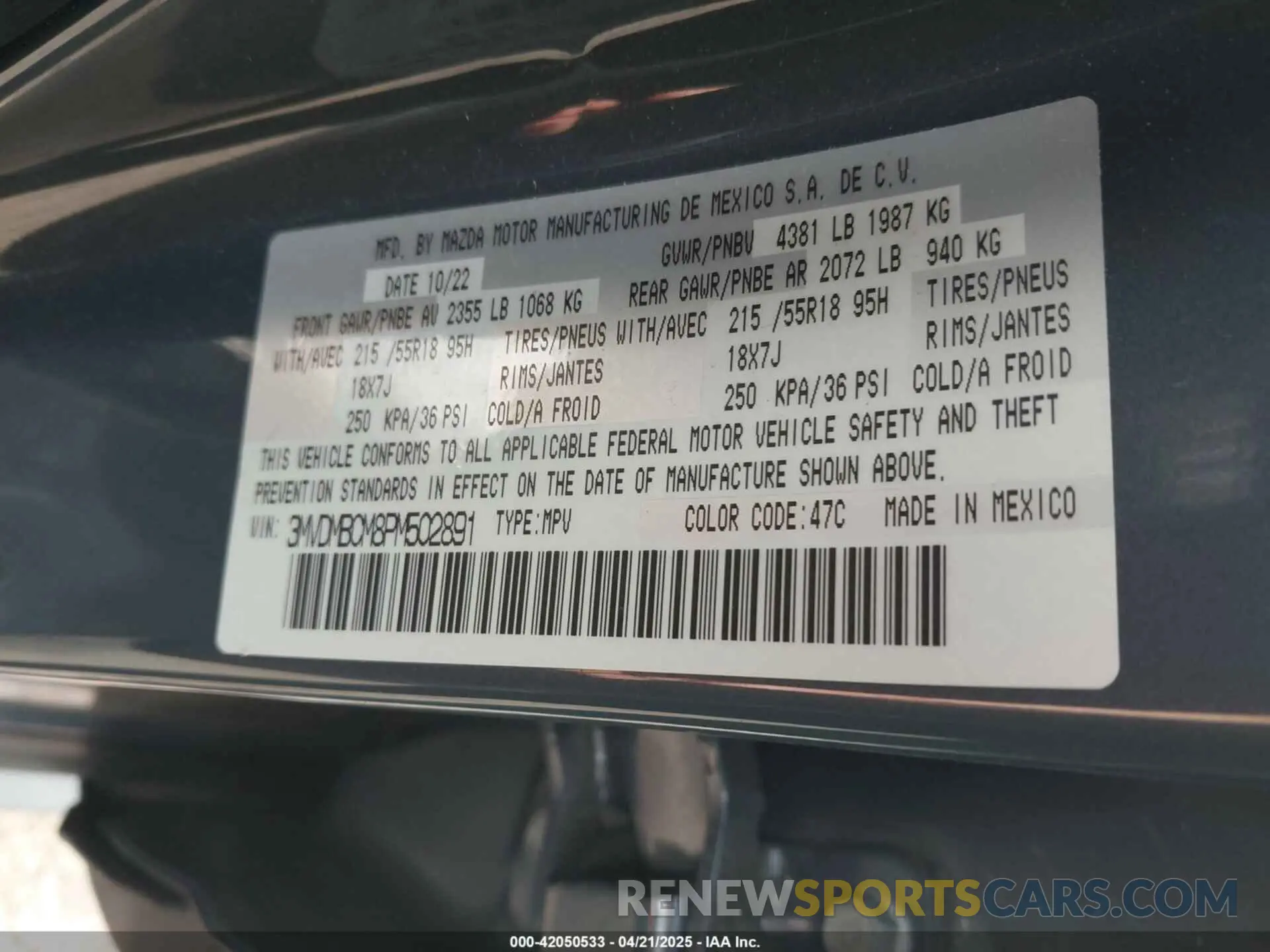 9 fotografías del automóvil dañado 3MVDMBCM8PM502891 MAZDA CX-30 2023