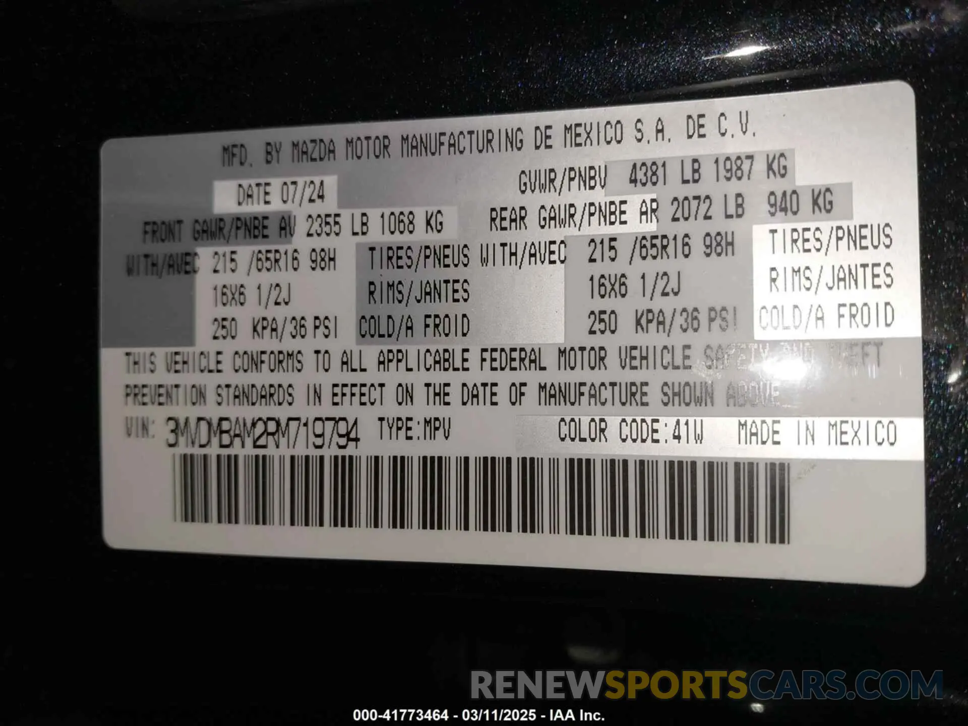 9 fotografías del automóvil dañado 3MVDMBAM2RM719794 MAZDA CX-30 2024