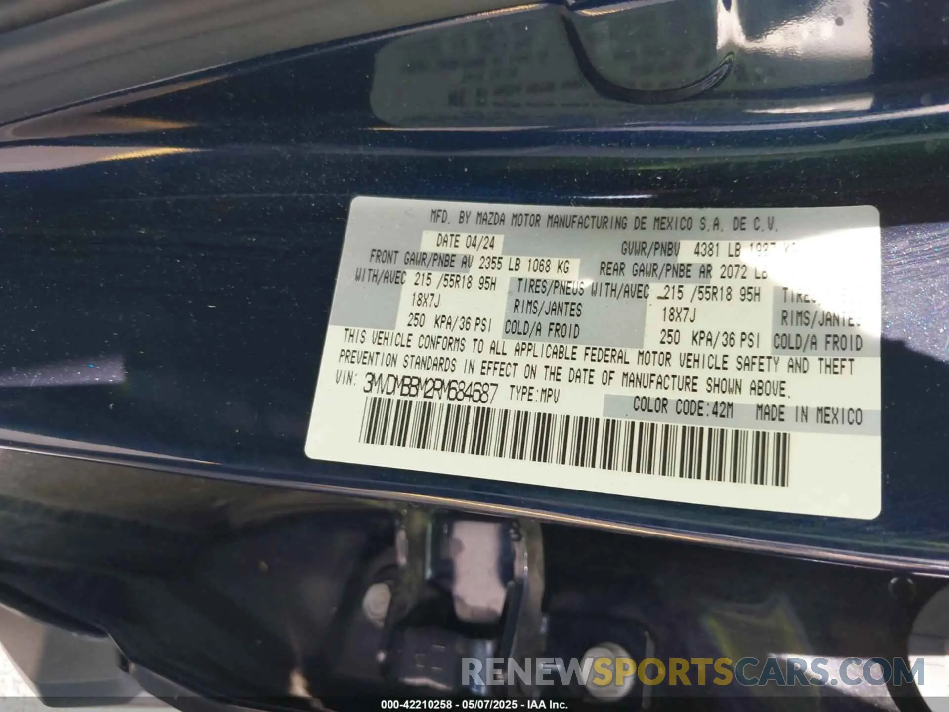 9 fotografías del automóvil dañado 3MVDMBBM2RM684687 MAZDA CX-30 2024