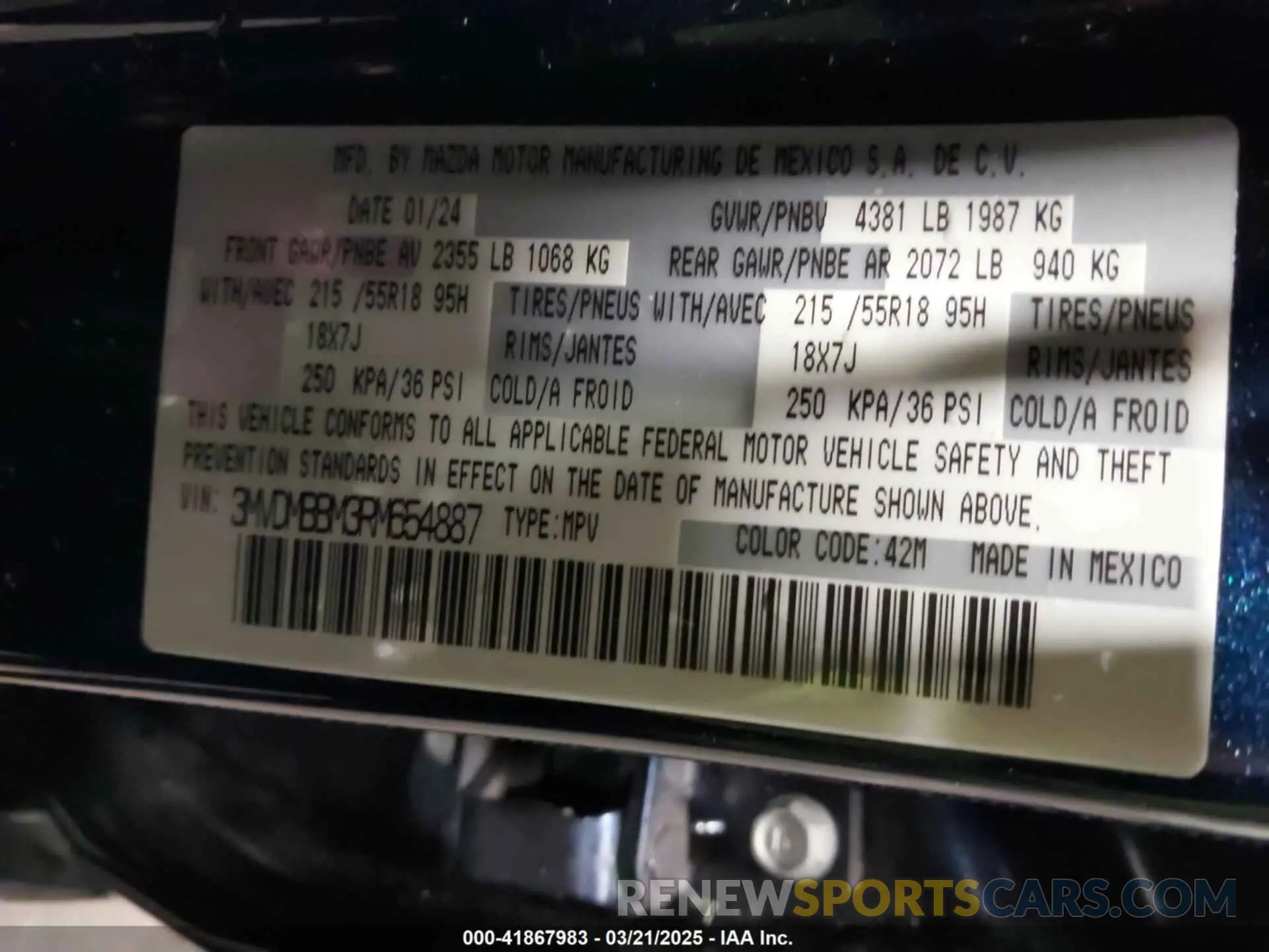 9 fotografías del automóvil dañado 3MVDMBBM3RM654887 MAZDA CX-30 2024