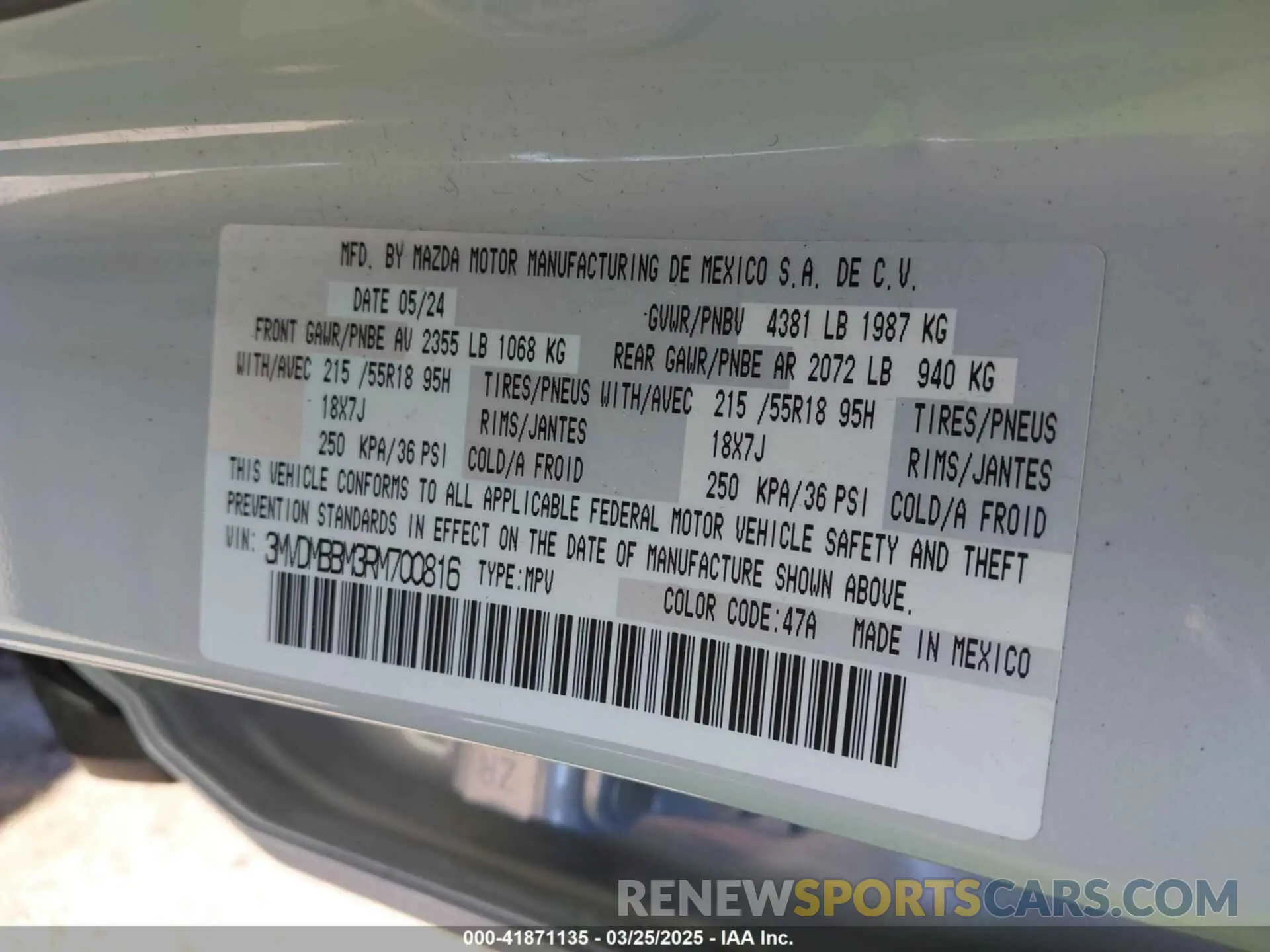 9 fotografías del automóvil dañado 3MVDMBBM3RM700816 MAZDA CX-30 2024