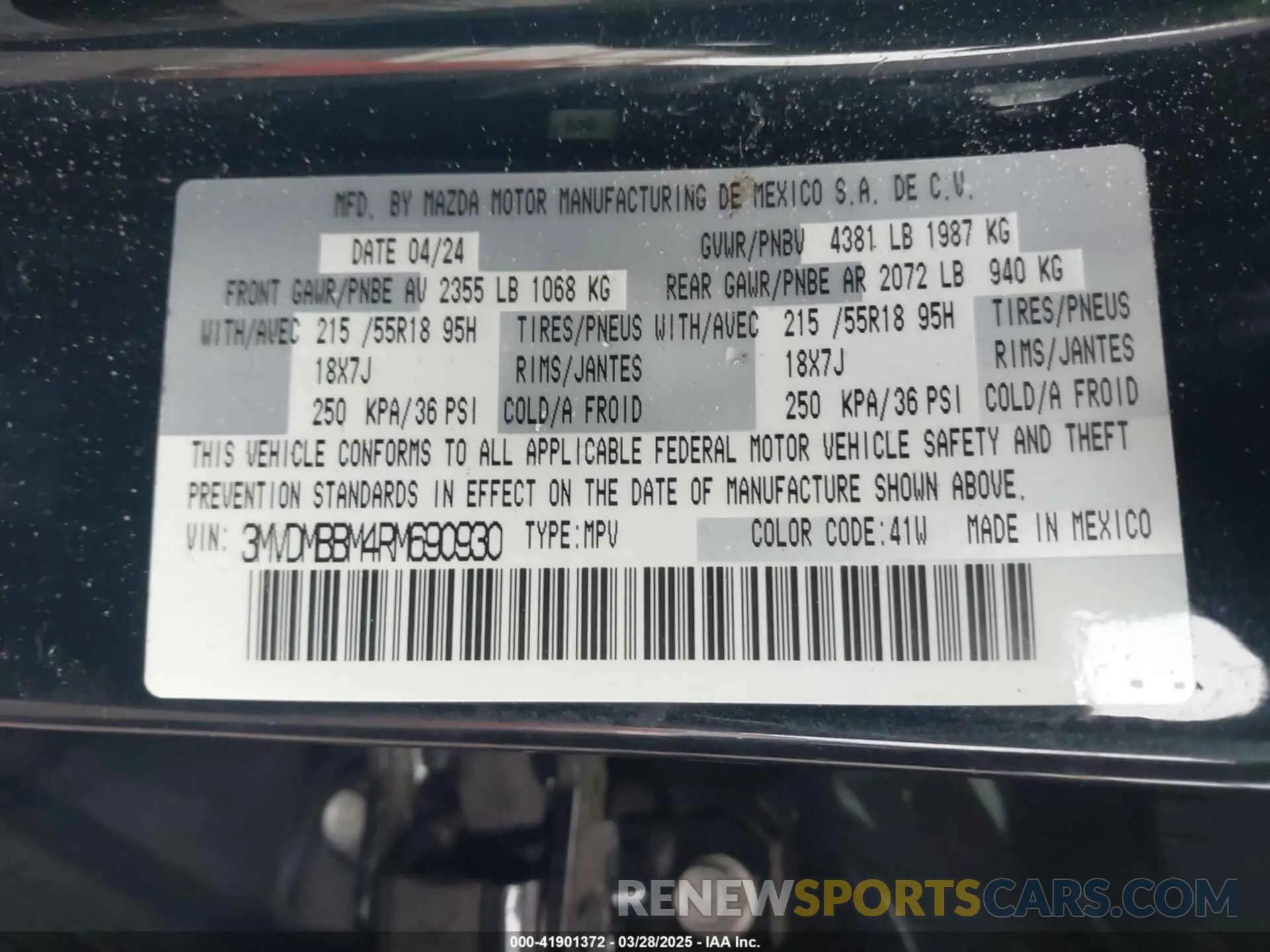 9 fotografías del automóvil dañado 3MVDMBBM4RM690930 MAZDA CX-30 2024