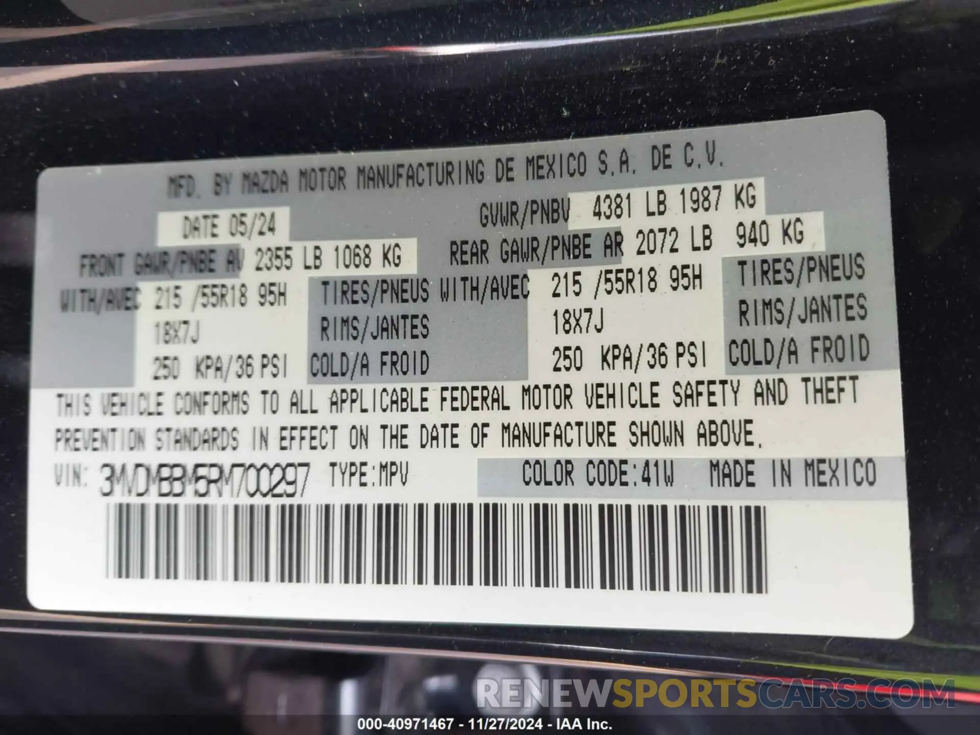 9 fotografías del automóvil dañado 3MVDMBBM5RM700297 MAZDA CX-30 2024