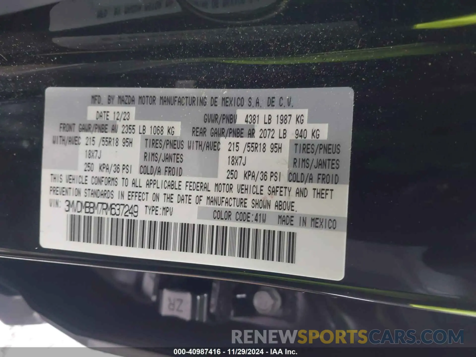 9 fotografías del automóvil dañado 3MVDMBBM7RM637249 MAZDA CX-30 2024