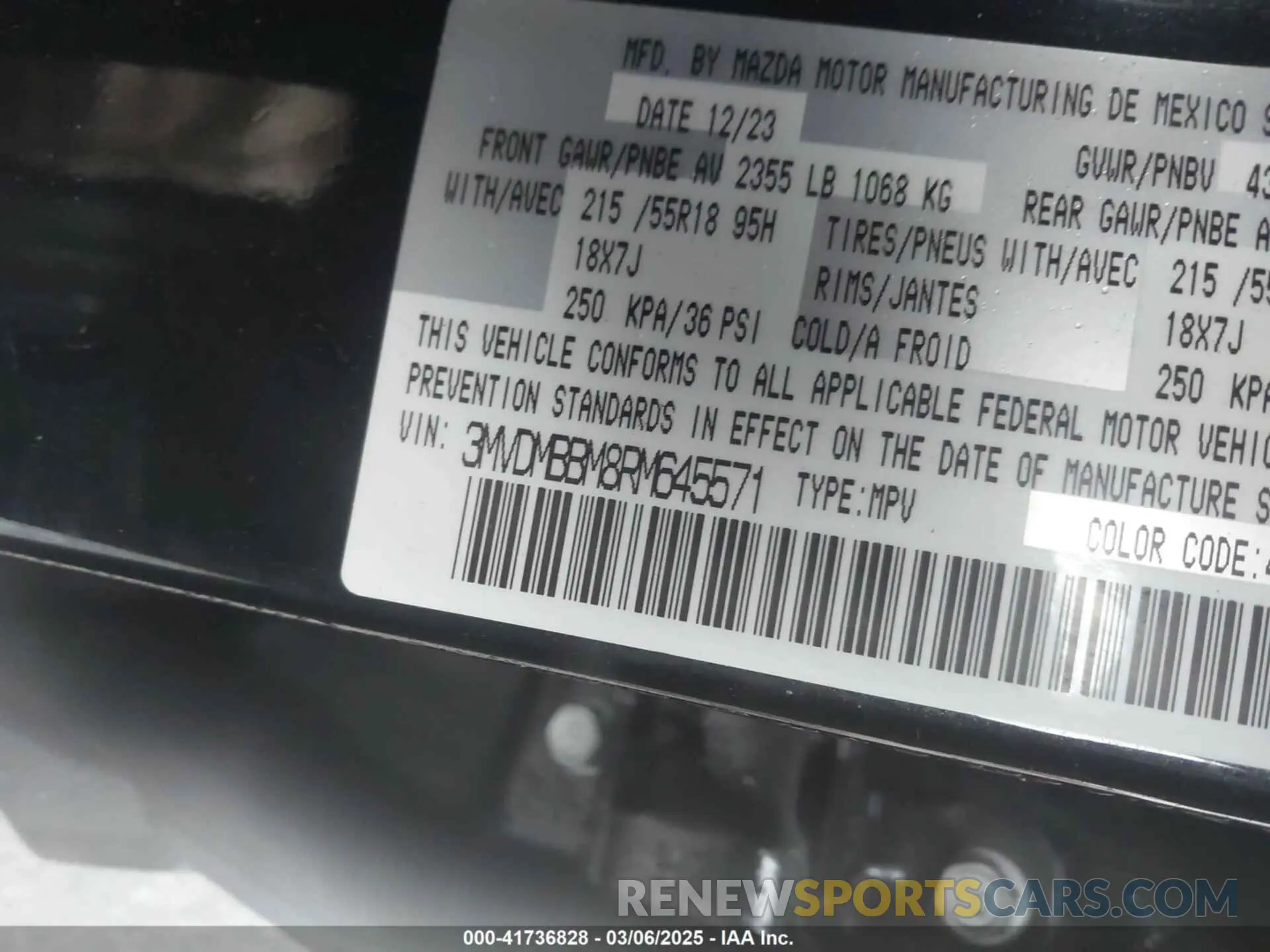 9 fotografías del automóvil dañado 3MVDMBBM8RM645571 MAZDA CX-30 2024