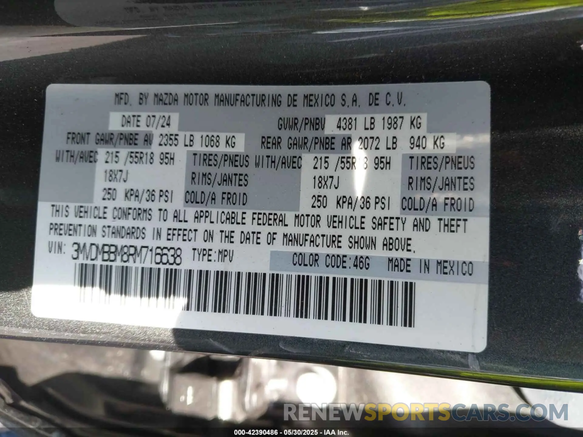 9 fotografías del automóvil dañado 3MVDMBBM8RM716638 MAZDA CX-30 2024