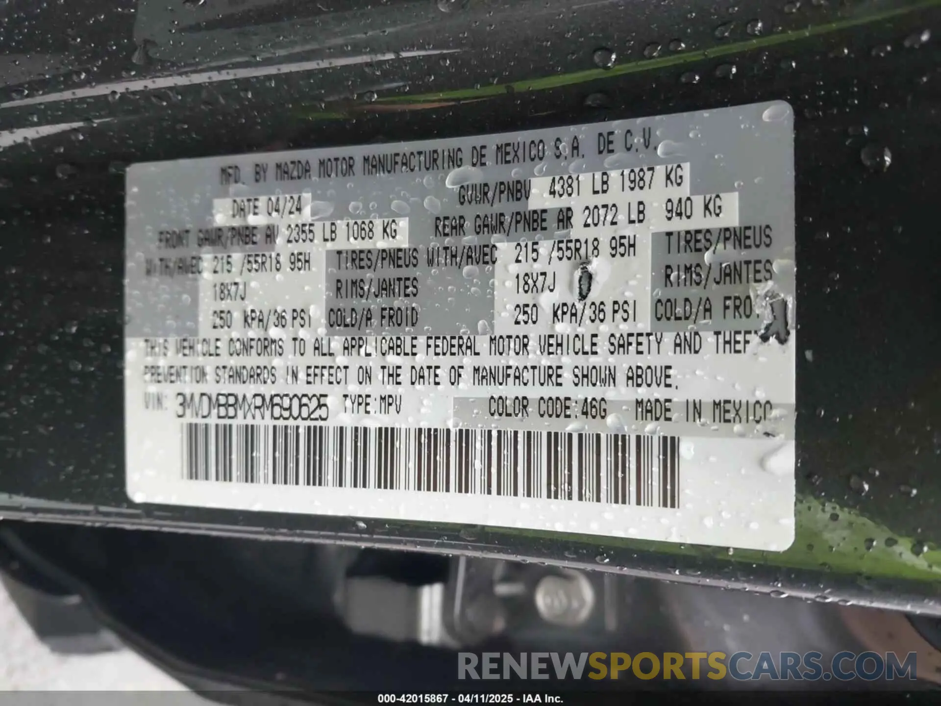 9 fotografías del automóvil dañado 3MVDMBBMXRM690625 MAZDA CX-30 2024