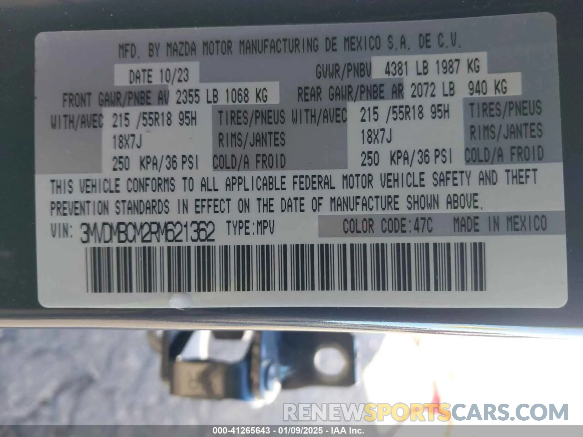 9 fotografías del automóvil dañado 3MVDMBCM2RM621362 MAZDA CX-30 2024