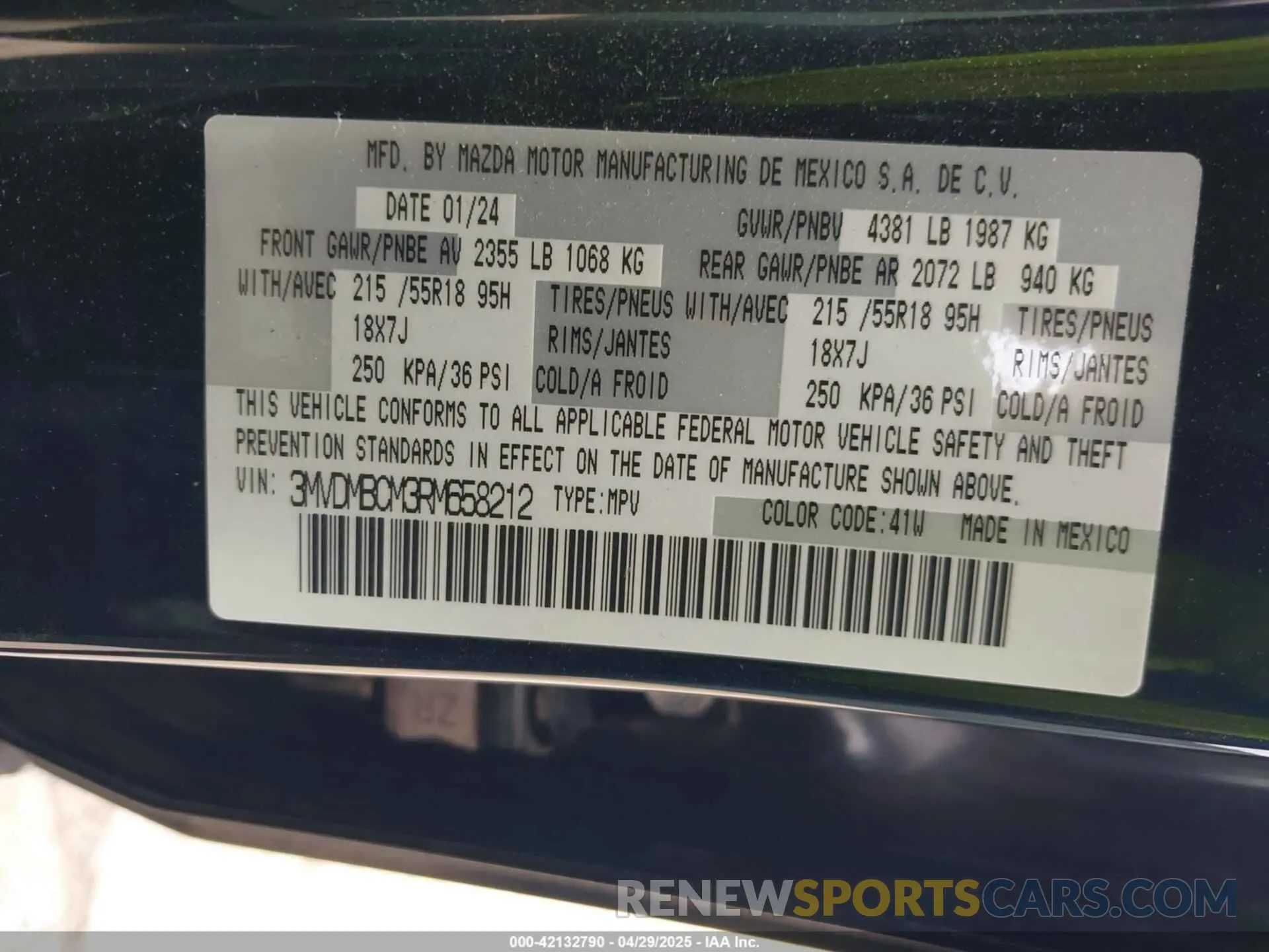 9 fotografías del automóvil dañado 3MVDMBCM3RM658212 MAZDA CX-30 2024