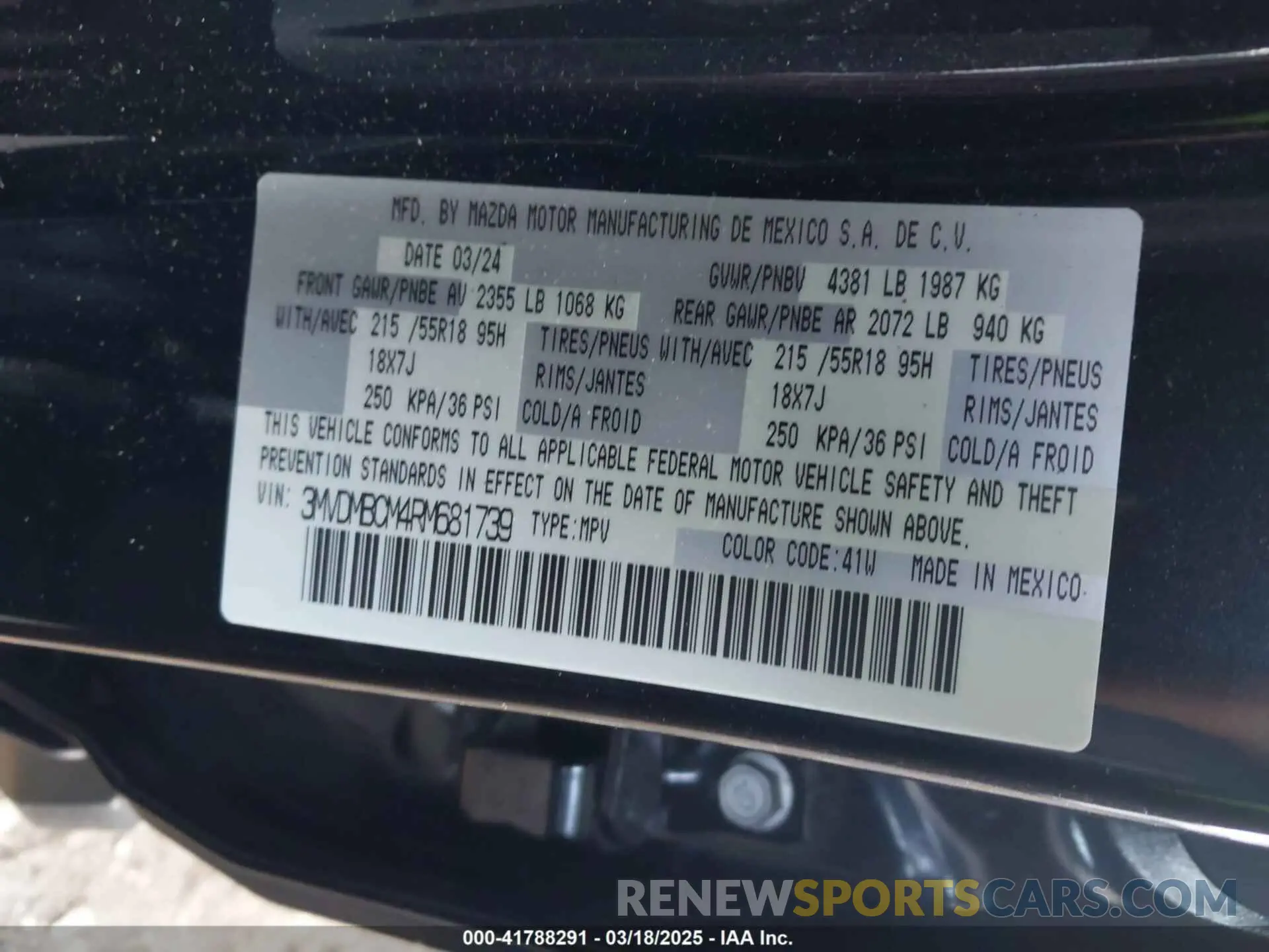 9 fotografías del automóvil dañado 3MVDMBCM4RM681739 MAZDA CX-30 2024