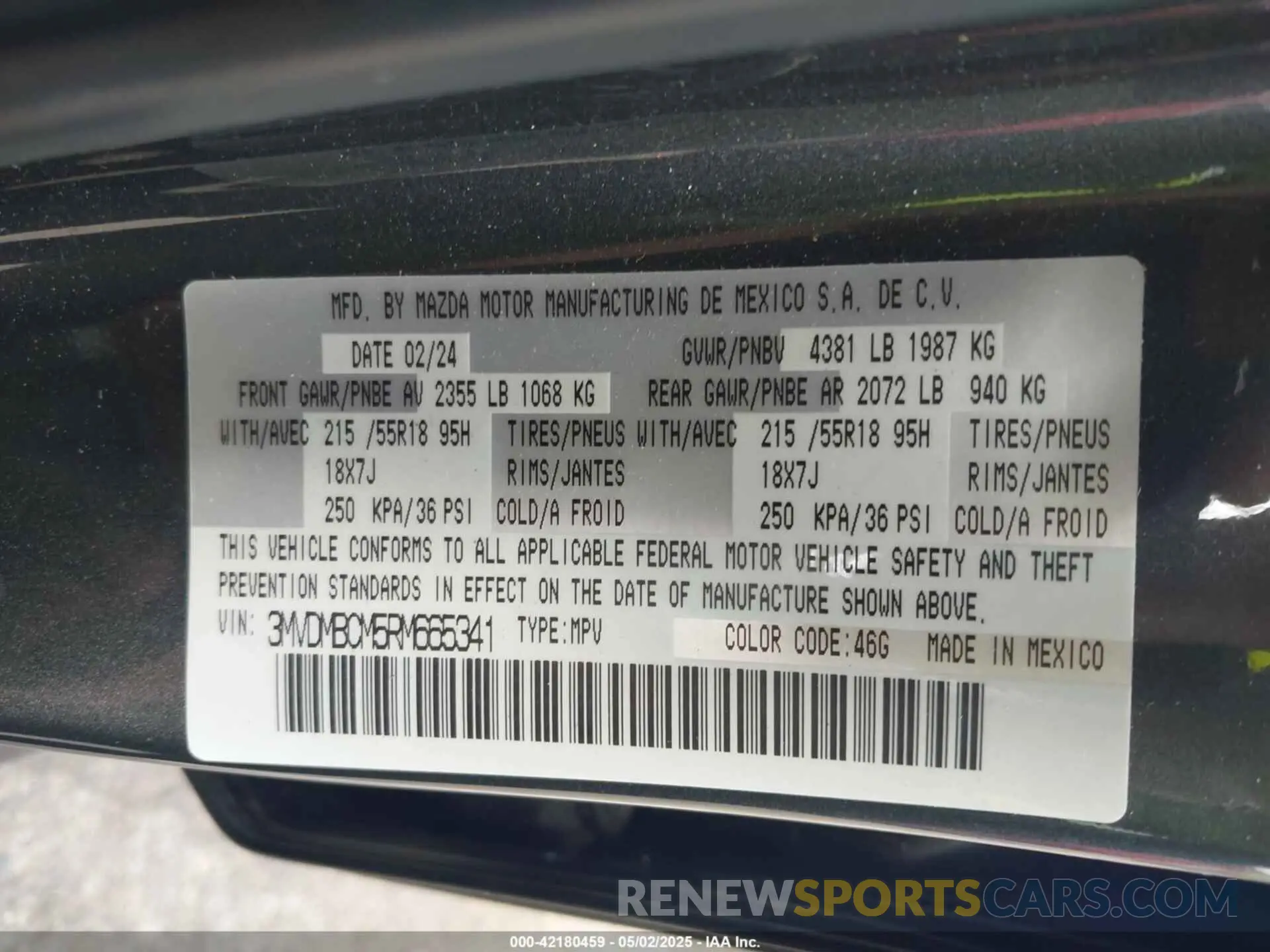 9 fotografías del automóvil dañado 3MVDMBCM5RM665341 MAZDA CX-30 2024