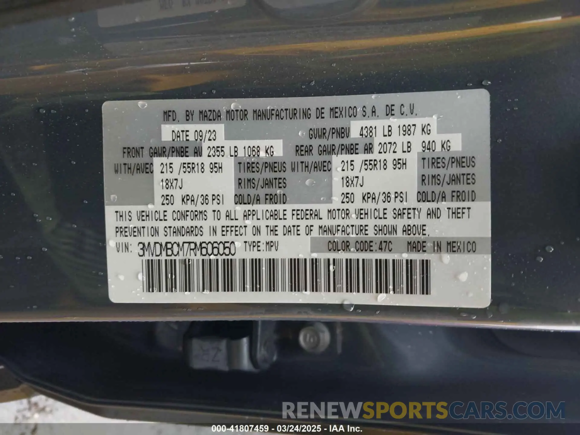 9 fotografías del automóvil dañado 3MVDMBCM7RM606050 MAZDA CX-30 2024