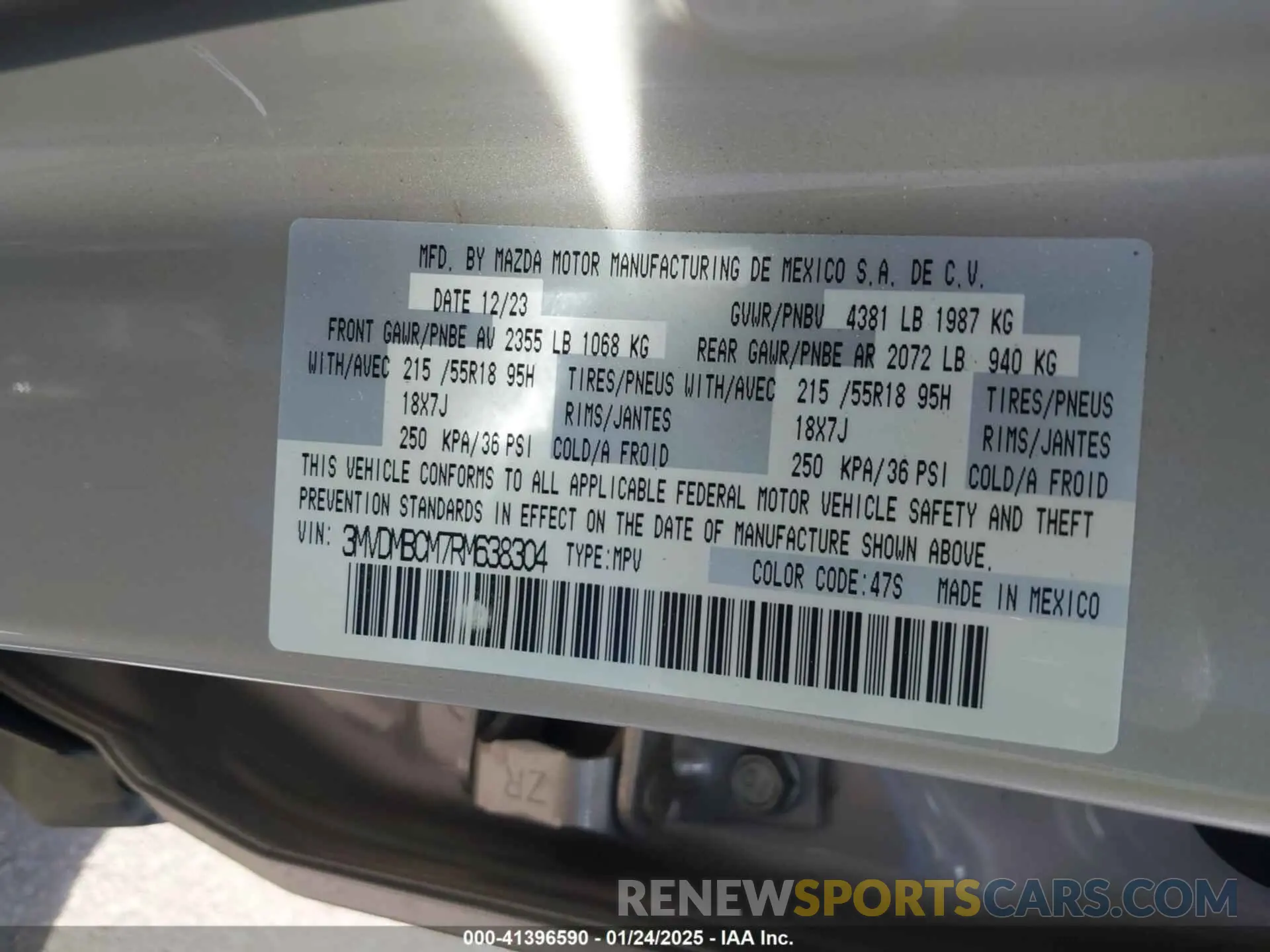 9 fotografías del automóvil dañado 3MVDMBCM7RM638304 MAZDA CX-30 2024