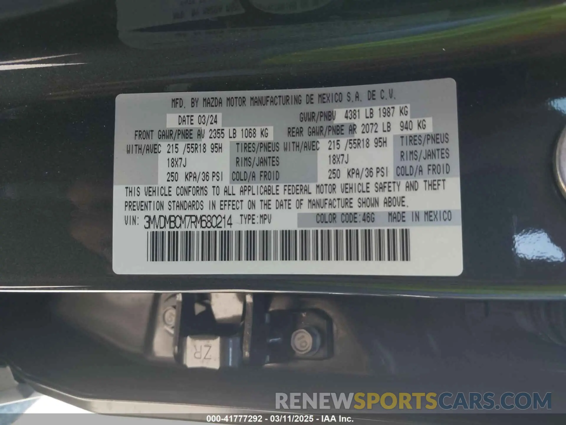 9 fotografías del automóvil dañado 3MVDMBCM7RM680214 MAZDA CX-30 2024