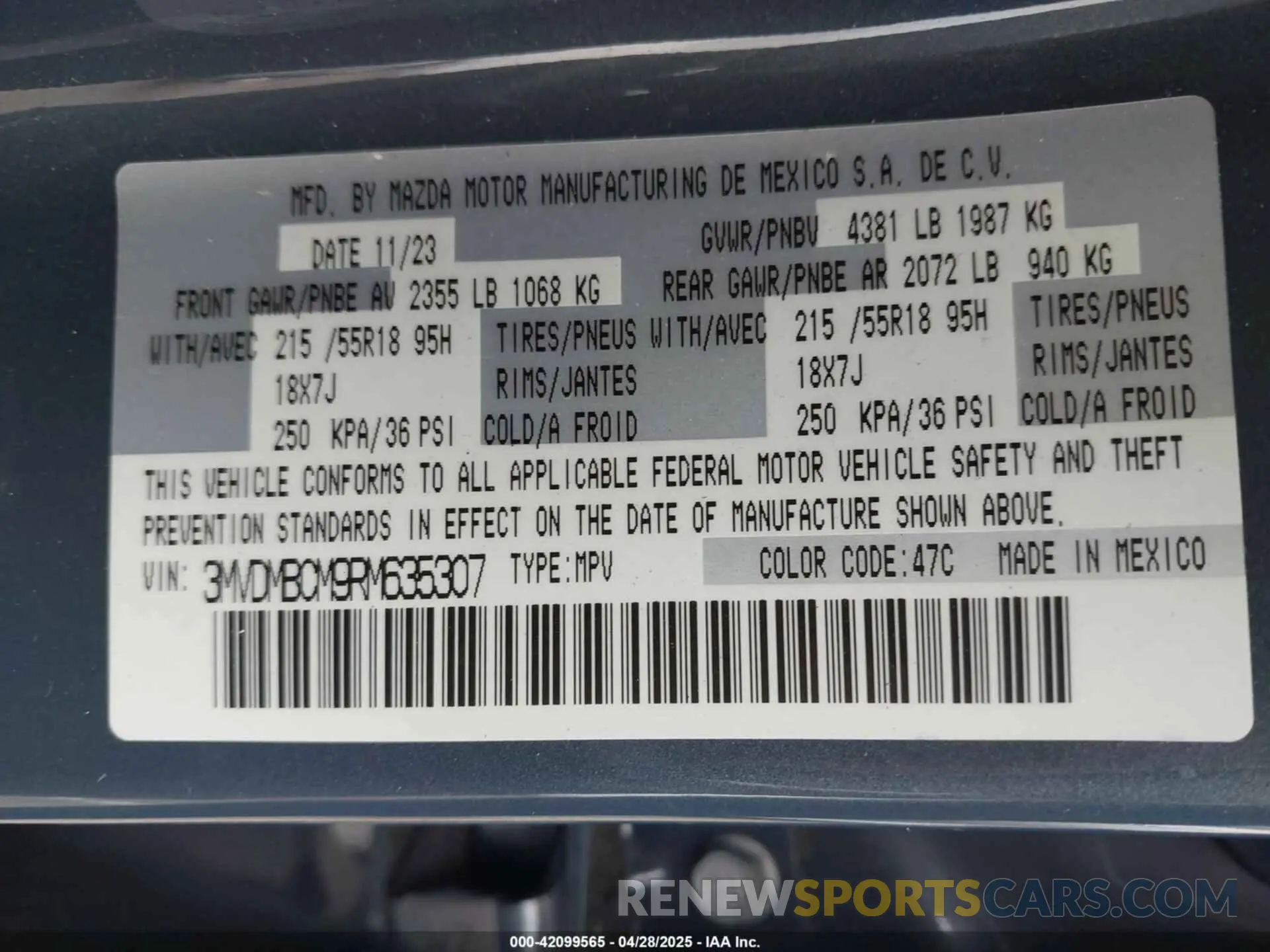 9 fotografías del automóvil dañado 3MVDMBCM9RM635307 MAZDA CX-30 2024