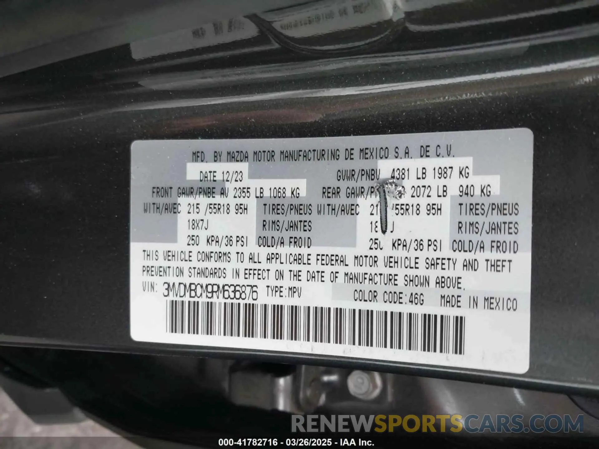 9 fotografías del automóvil dañado 3MVDMBCM9RM636876 MAZDA CX-30 2024