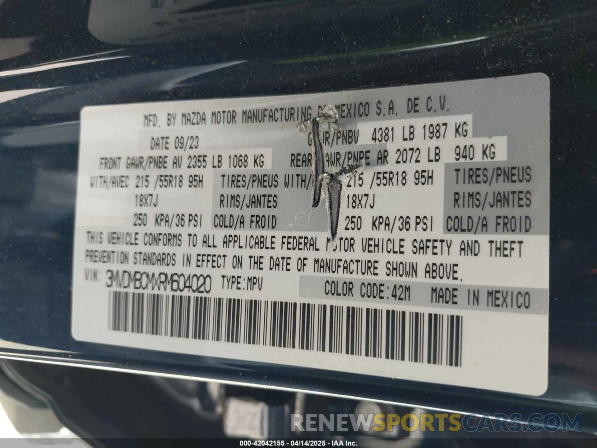 9 fotografías del automóvil dañado 3MVDMBCMXRM604020 MAZDA CX-30 2024