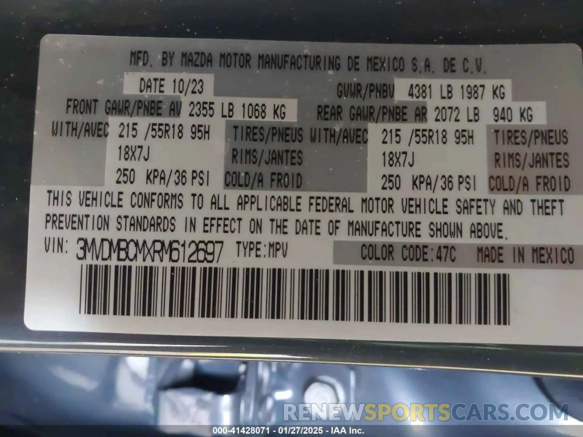 9 fotografías del automóvil dañado 3MVDMBCMXRM612697 MAZDA CX-30 2024