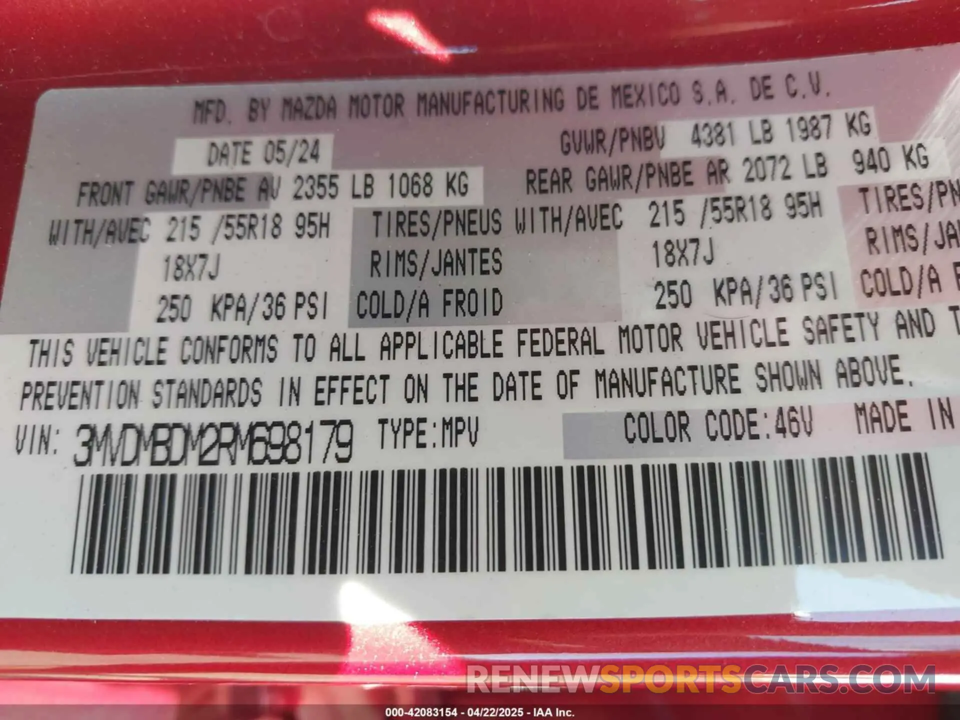 9 fotografías del automóvil dañado 3MVDMBDM2RM698179 MAZDA CX-30 2024