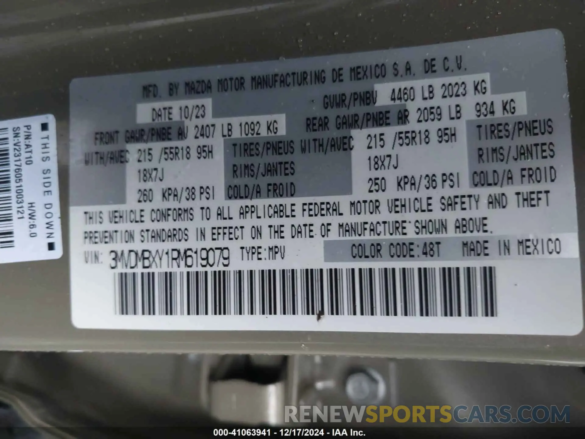 9 fotografías del automóvil dañado 3MVDMBXY1RM619079 MAZDA CX-30 2024