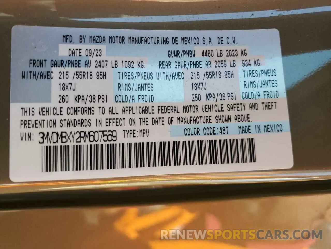 12 fotografías del automóvil dañado 3MVDMBXY2RM607569 MAZDA CX-30 CARB 2024
