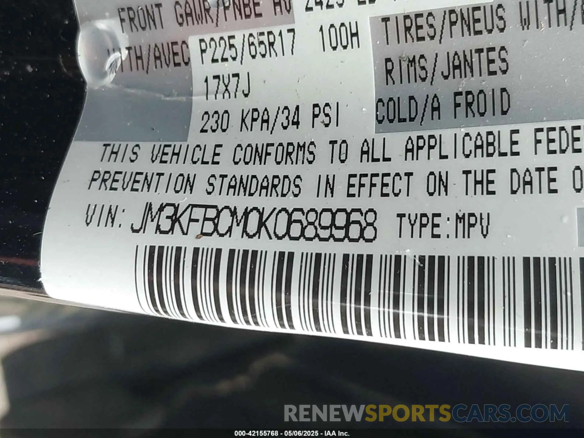 9 fotografías del automóvil dañado JM3KFBCM0K0689968 MAZDA CX-5 2019