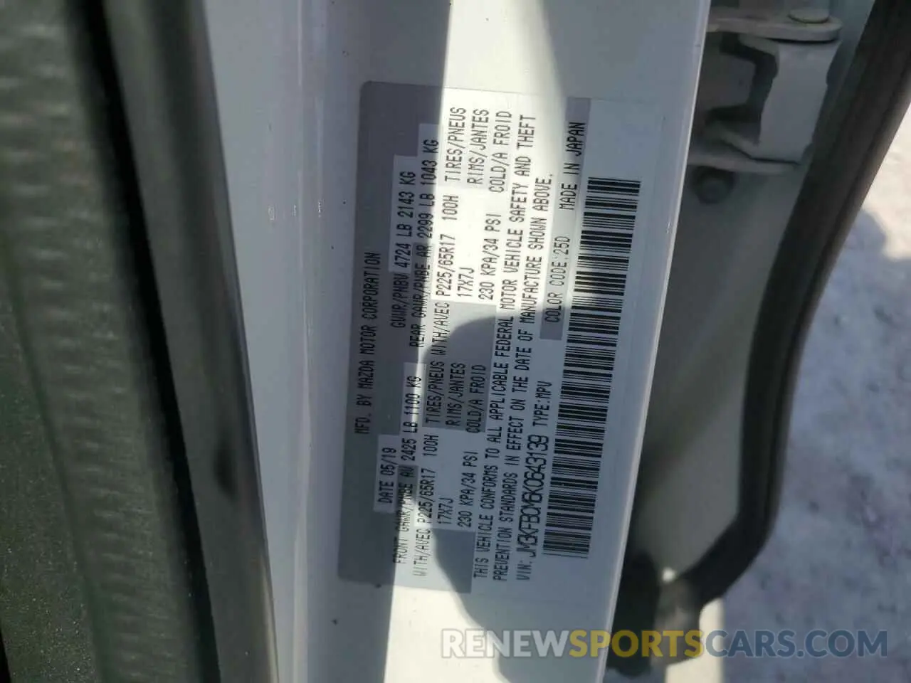 14 fotografías del automóvil dañado JM3KFBCM6K0643139 MAZDA CX-5 2019