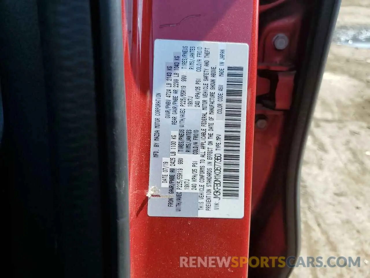 13 fotografías del automóvil dañado JM3KFBDM1K0677360 MAZDA CX-5 2019