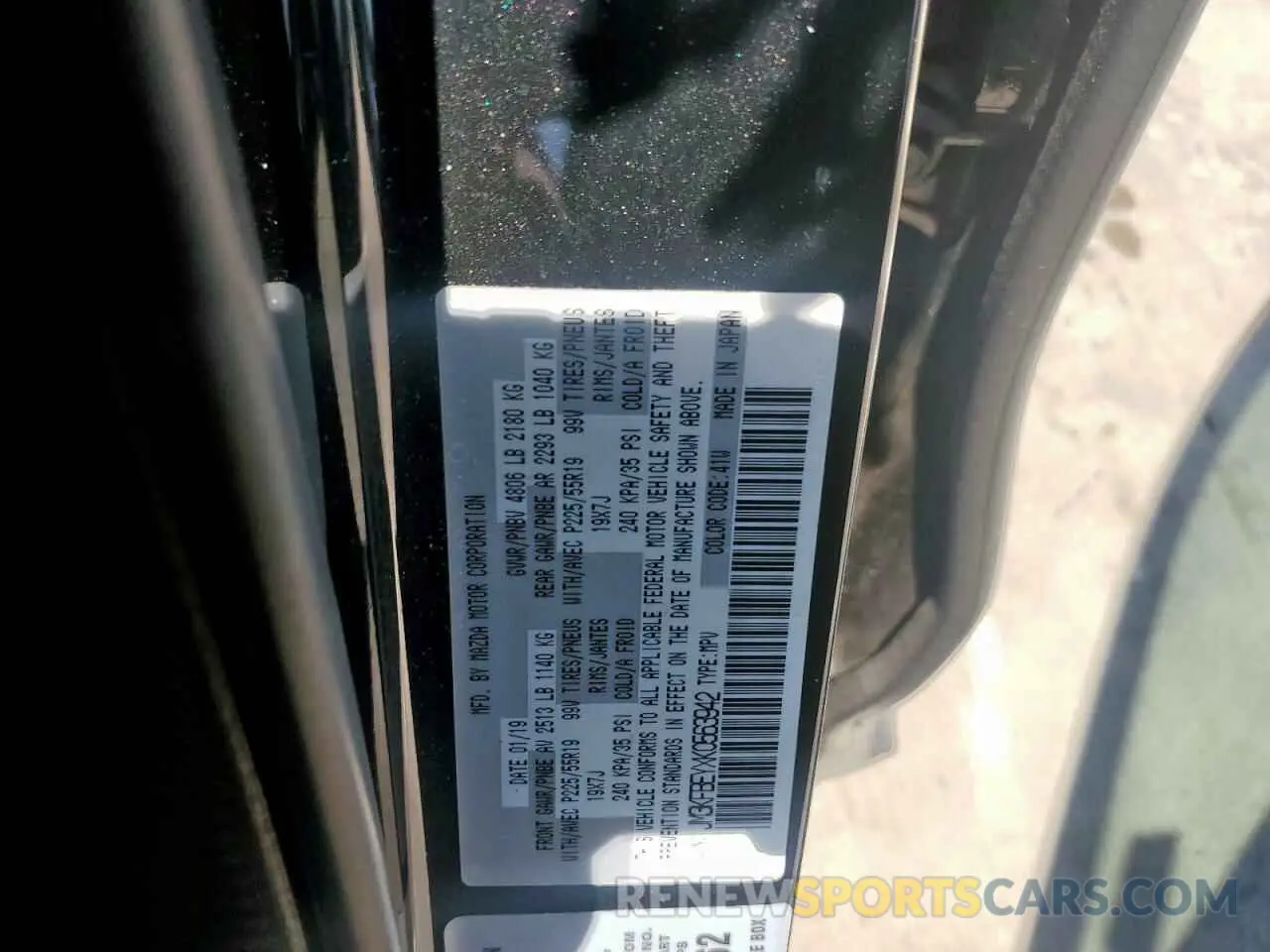 13 fotografías del automóvil dañado JM3KFBEYXK0563942 MAZDA CX-5 2019